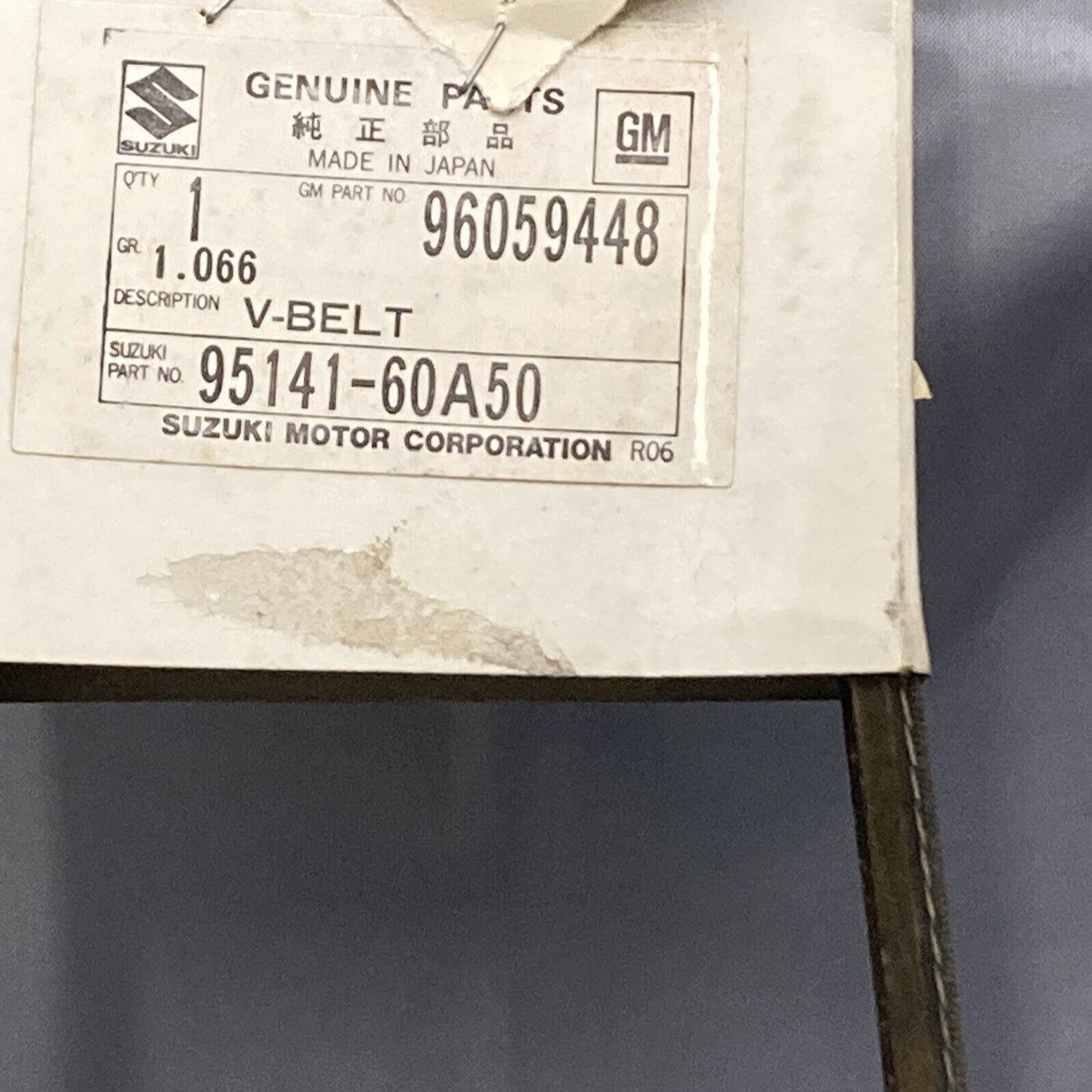 NEW GENUINE SUZUKI 95141-60A50 V-BELT GM 96059448 GR 1.066
