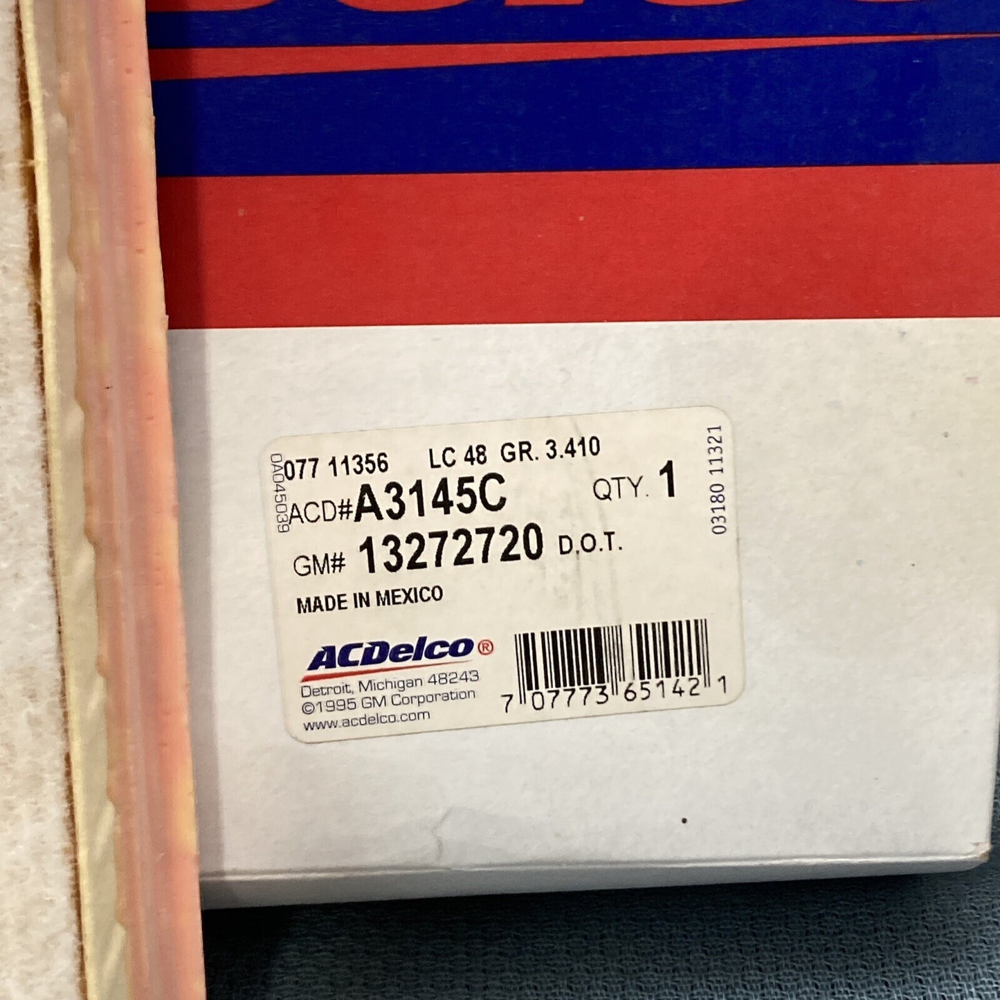 NEW ACDELCO A3145C ELEMENT, AIR FILTER GM 13272720 GR 3.410