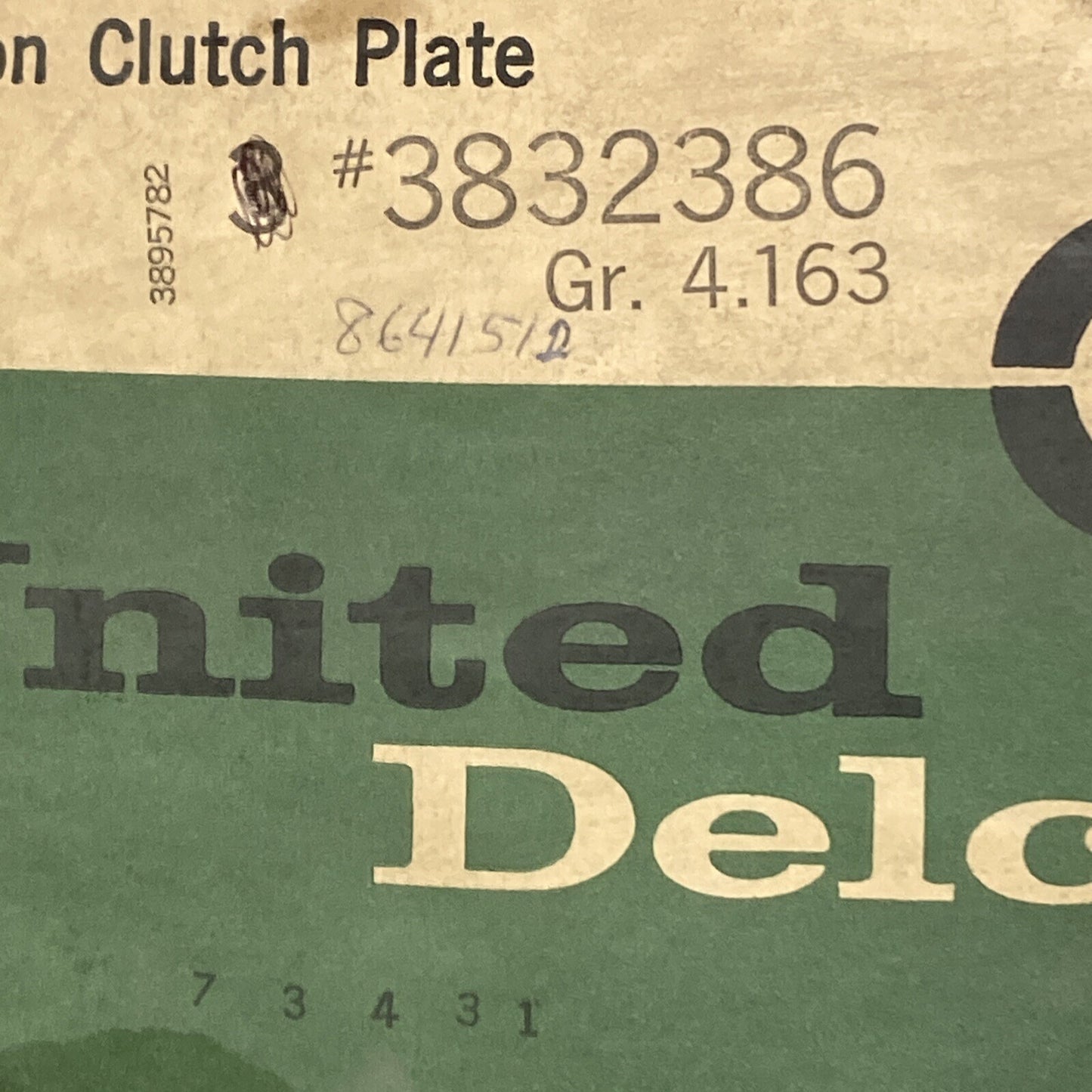 NEW ACDELCO/GM 3832386 PLATE, TRANS CLUTCH GR 4.163
