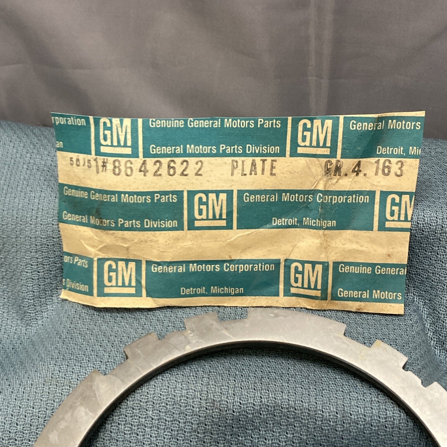 NEW GENUINE GM 8642622 PLATE, 3RD & 4TH CLUTCH BACKING 6.00, 6.25MM THICK