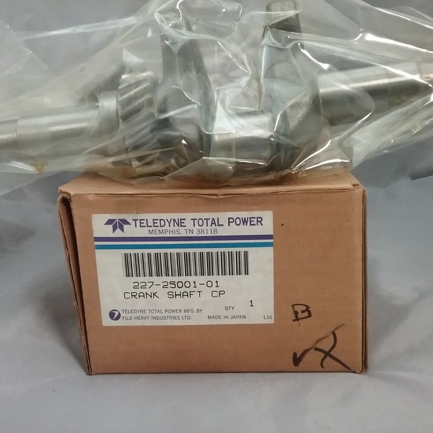 NEW TELEDYNE 227-25001-01 CRANKSHAFT