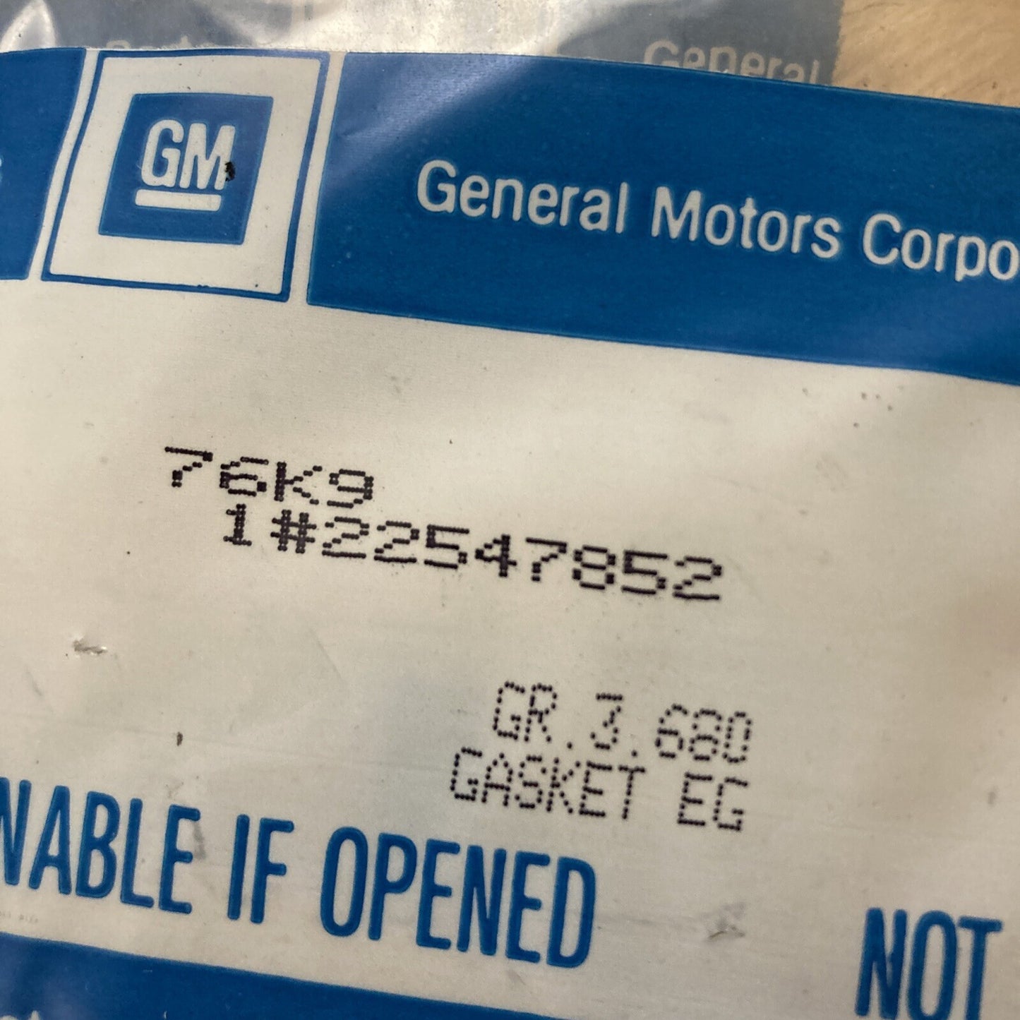 QTY 4 NEW GENUINE GM 22547852 GASKET, EGR VALVE GR 3.680