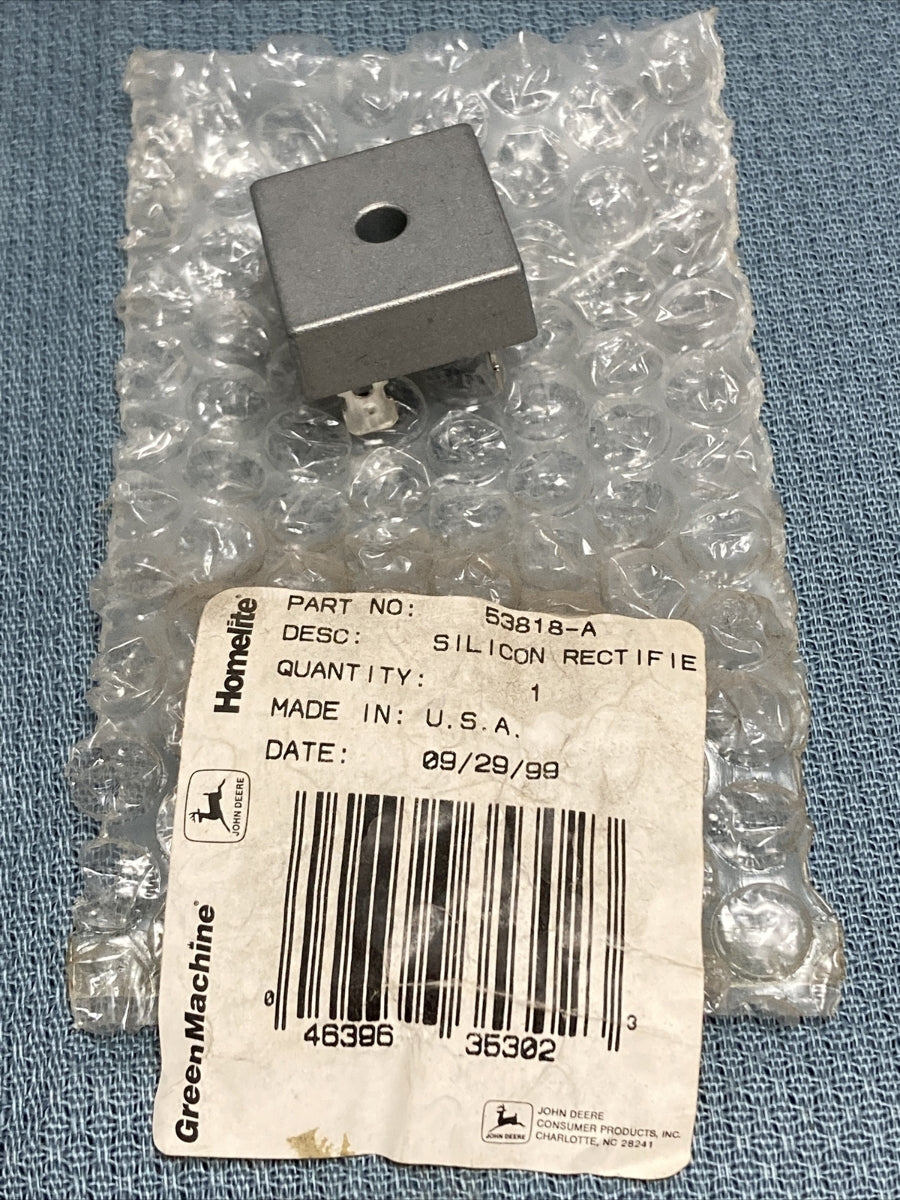 NEW GENUINE JOHN DEERE/GREEN MACHINE/HOMELITE 53818-A SILICON RECTIFIER