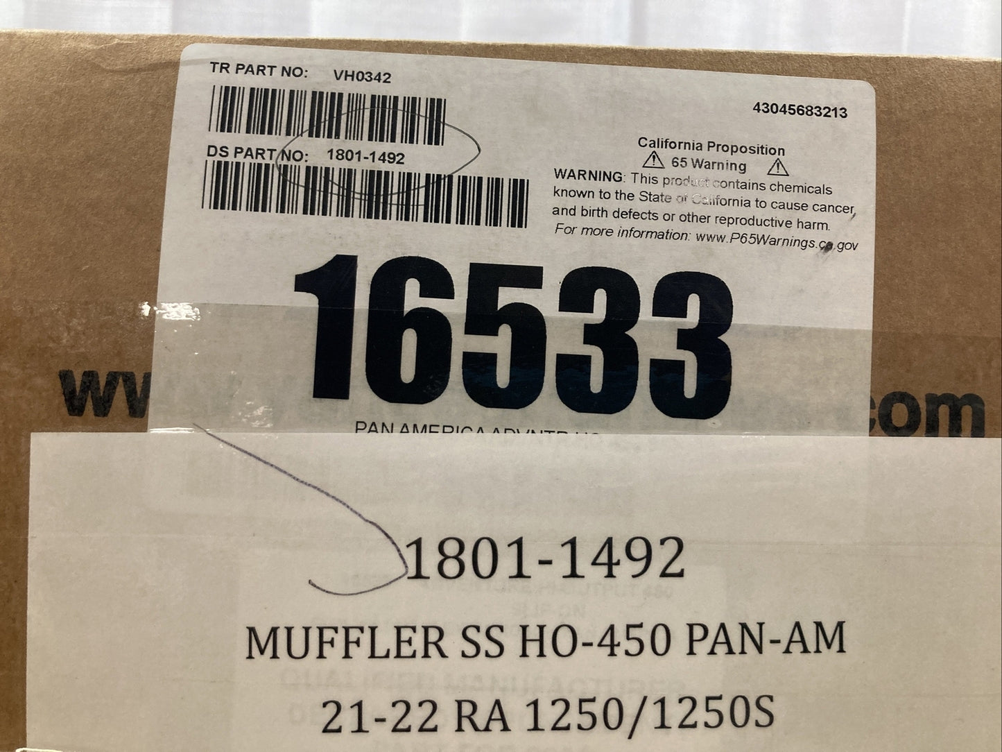 NEW GENUINE VANCE & HINES 15633 Adventure Hi-Output 450 Slip-On Muffler Harley