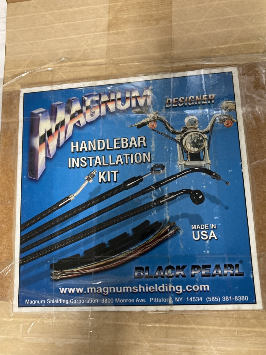 NEW MAGNUM 0610-0992/487203 BLK PEARL DYNA HANDLEBAR INSTALL KIT 18"-20" APES