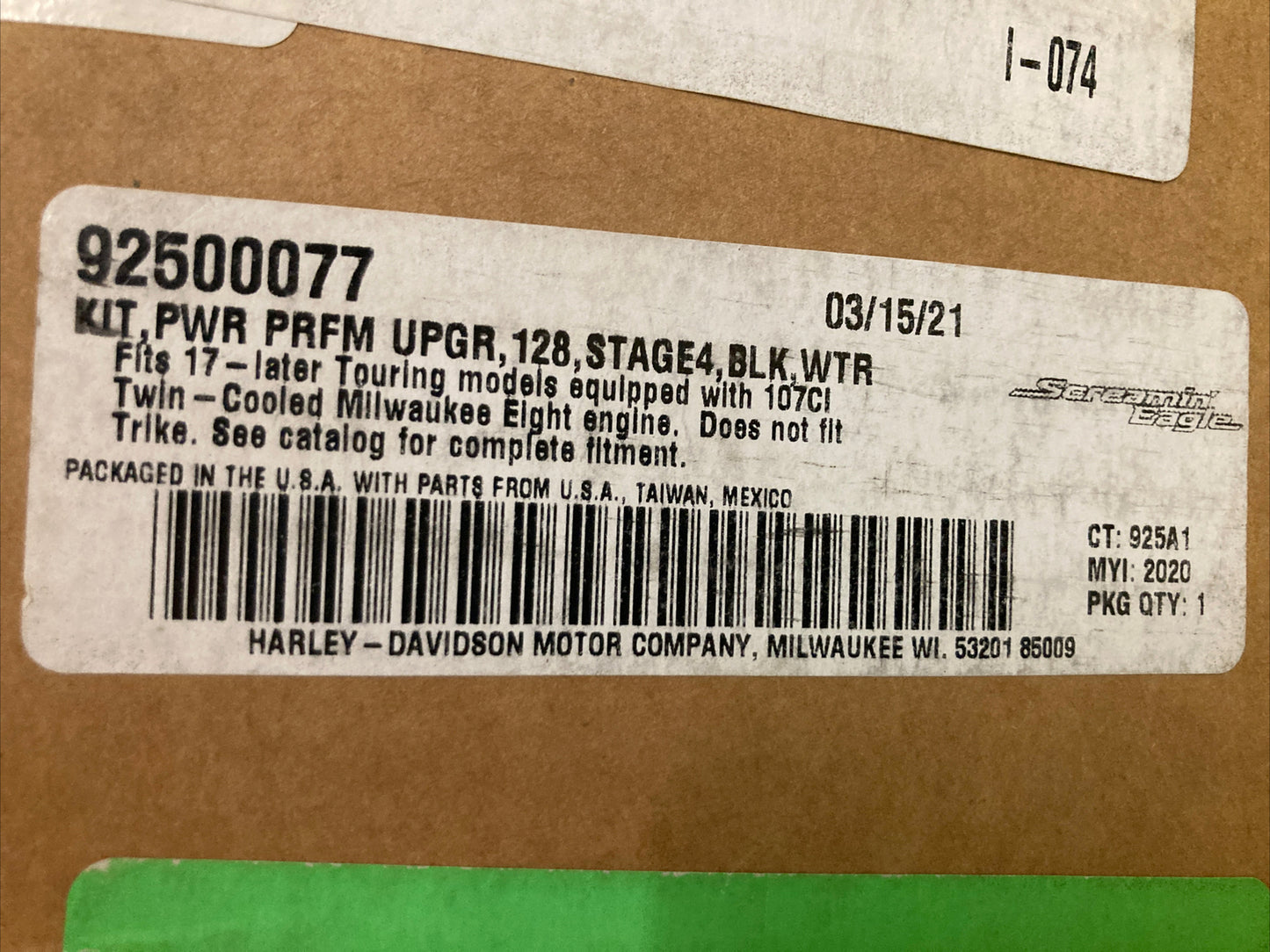 NEW GENUINE HARLEY DAVIDSON 92500077 Milwaukee-Eight KIT, PWR PRFM UPGR, 128