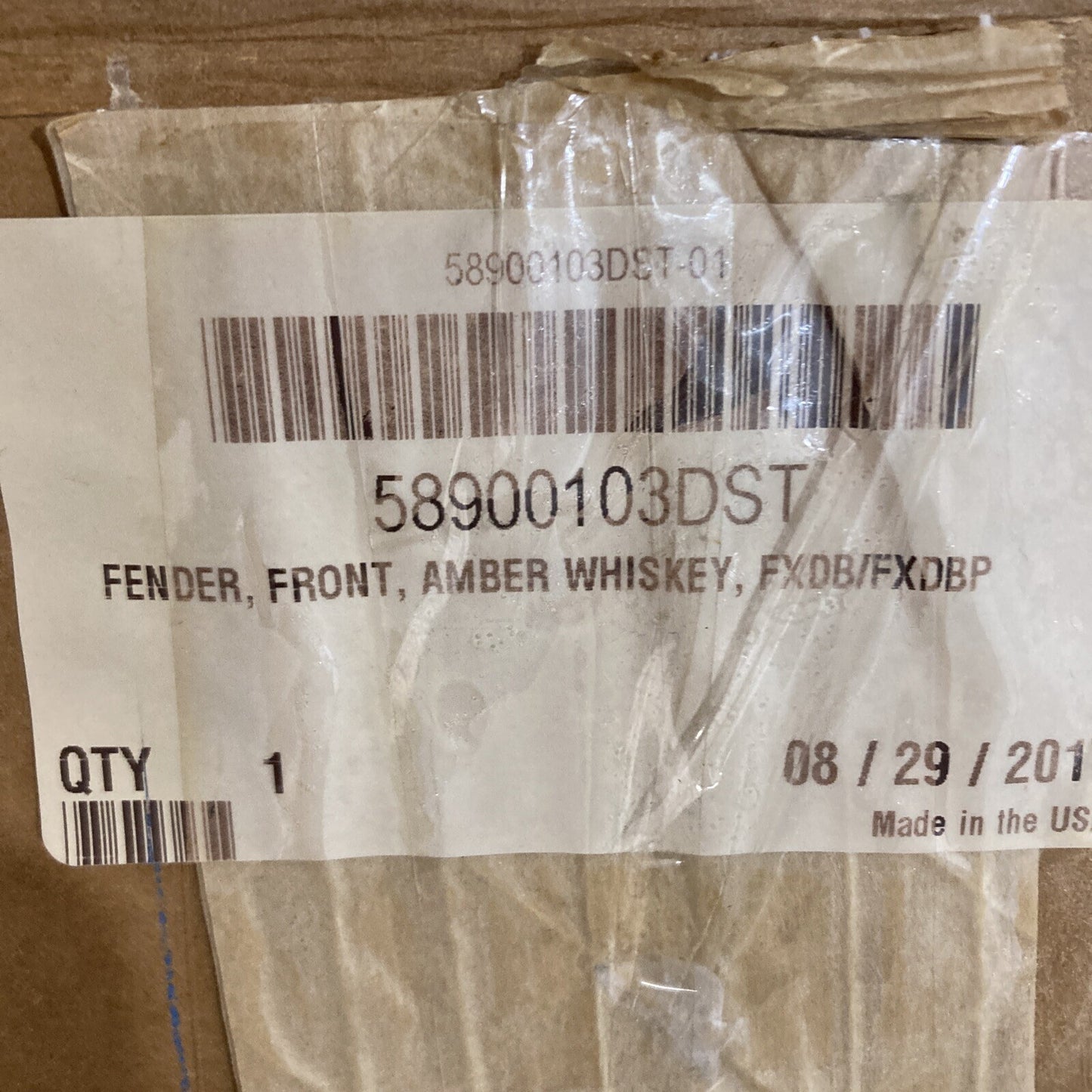 NEW GENUINE HARLEY DAVIDSON 58900103DST FRONT FENDER AMBER WHISKEY FXDB, FXDBP