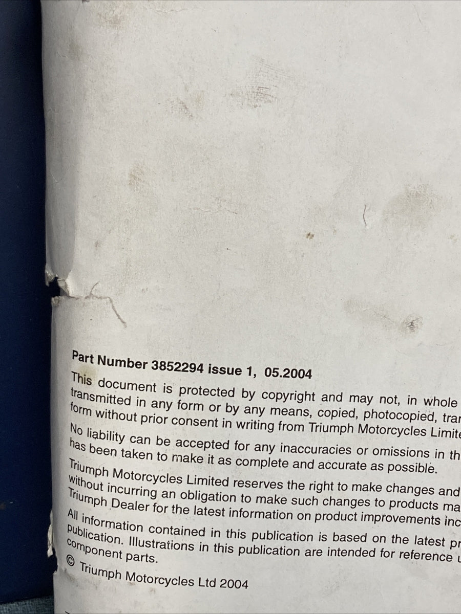 NEW TRIUMPH T3852294 ROCKET III SERVICE MANUAL ISSUE 1, 05.2004