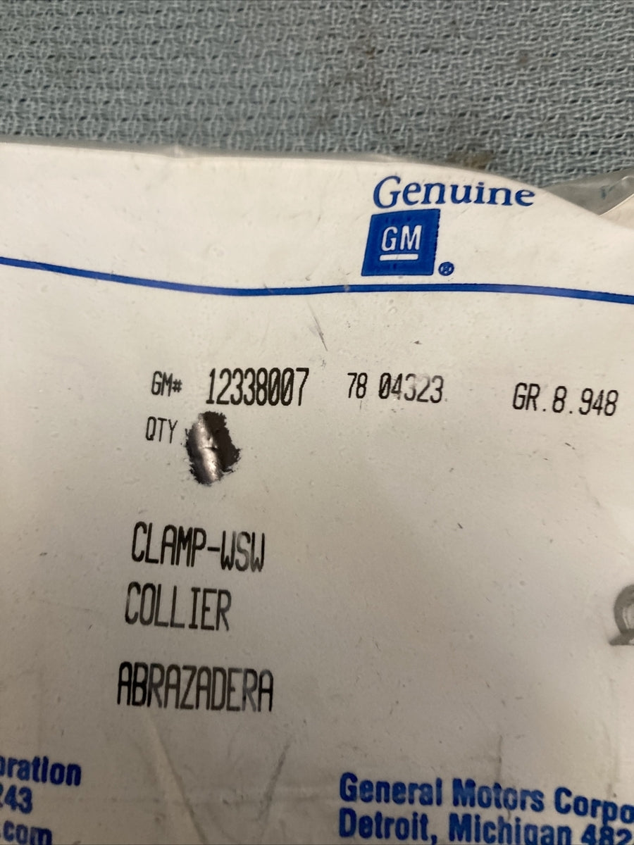 NEW GENUINE GM 12338007 CLAMP, WINDSHIELD WASHER NOZZLE HOSE GR 8.948