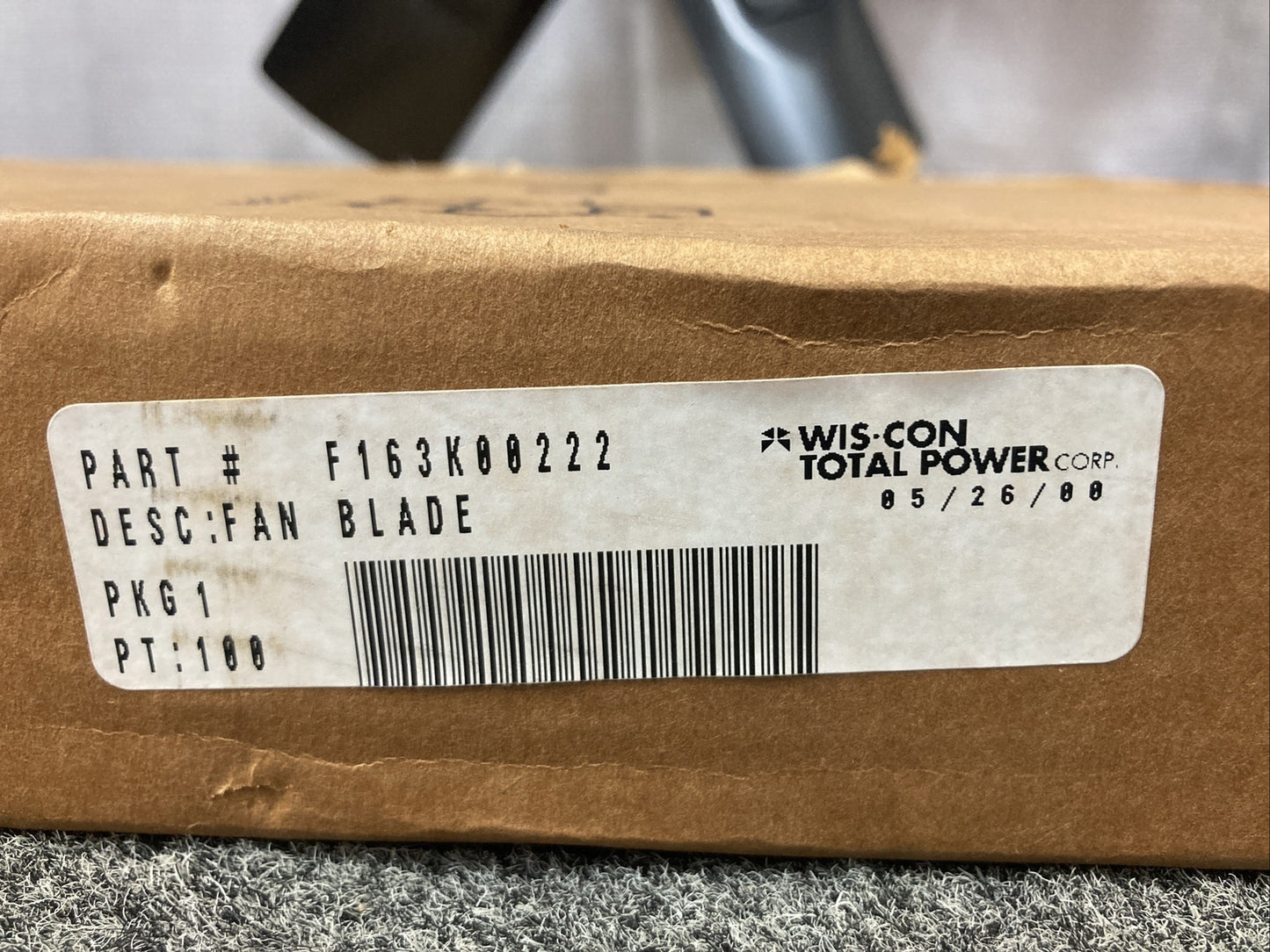 NEW WISCONSIN F163K00222 FAN-6 BLD-17"