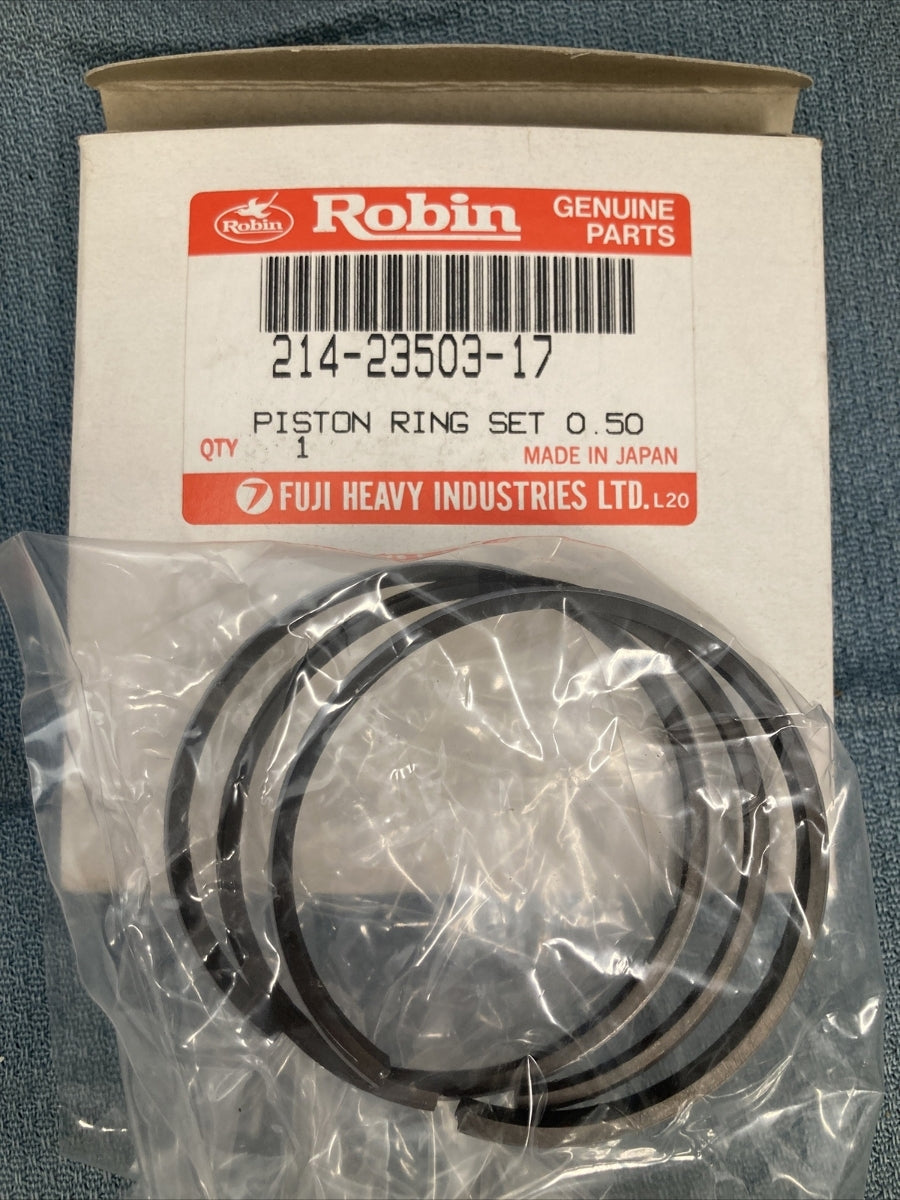NEW SUBARU ROBIN 214-23503-17 PISTON RING SET 0.50 SUPERSEDES 214-23703-03