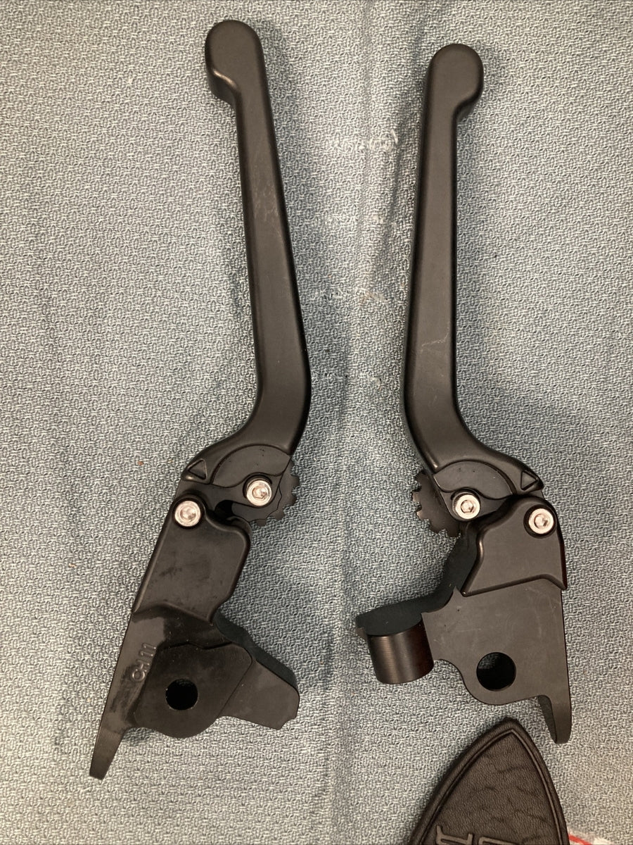 NEW PSR ANTHEM 12-00661-22 BLACK ALUMINUM AJUSTABLE LEVER SET HARLEY