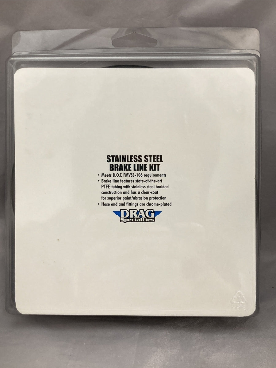 NEW DRAG SPECIALTIES 1741-5365 BRAKELINE FRONT STAINLESS XL BLK +8"