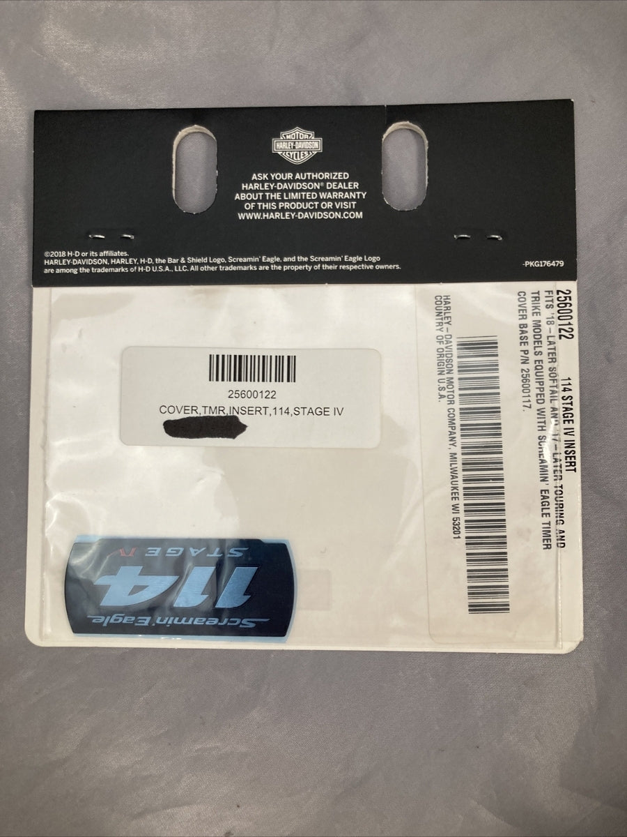 NEW GENUINE HARLEY DAVIDSON 25600122 SCREAMIN' EAGLE 114 STAGE IV INSERT