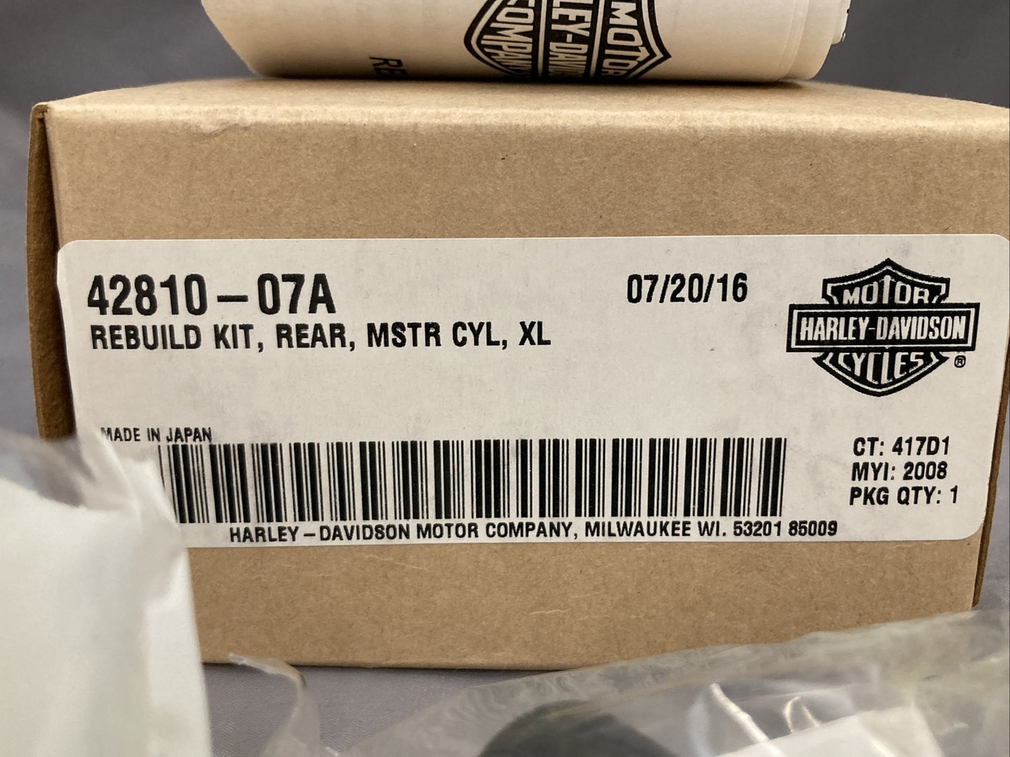 NEW GENUINE HARLEY DAVIDSON 42810-07A KIT-REBUILD,RR/MSTR CYL,XL