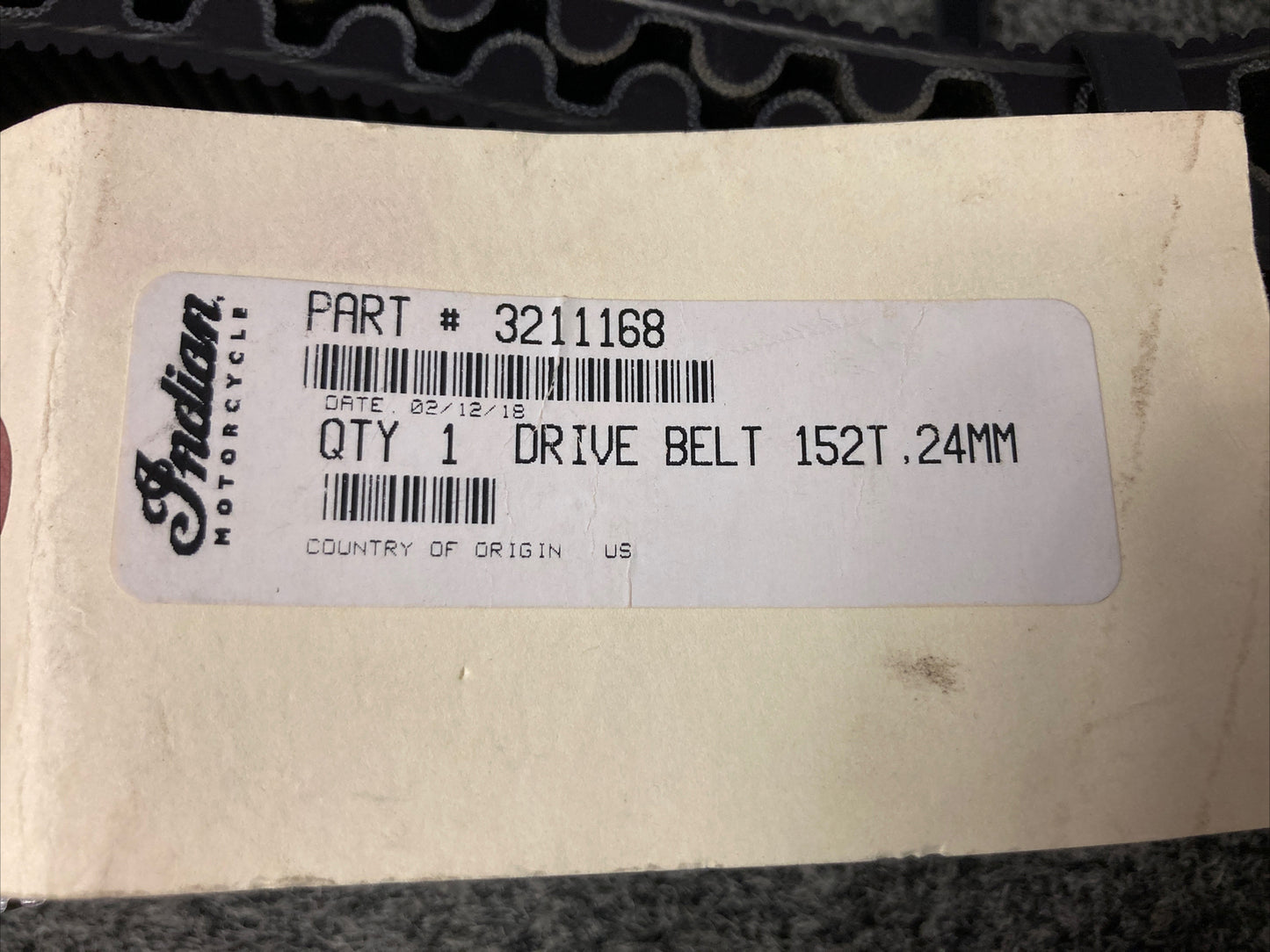 NEW GENUINE INDIAN 3211168 DRIVE BELT 152T 24mm