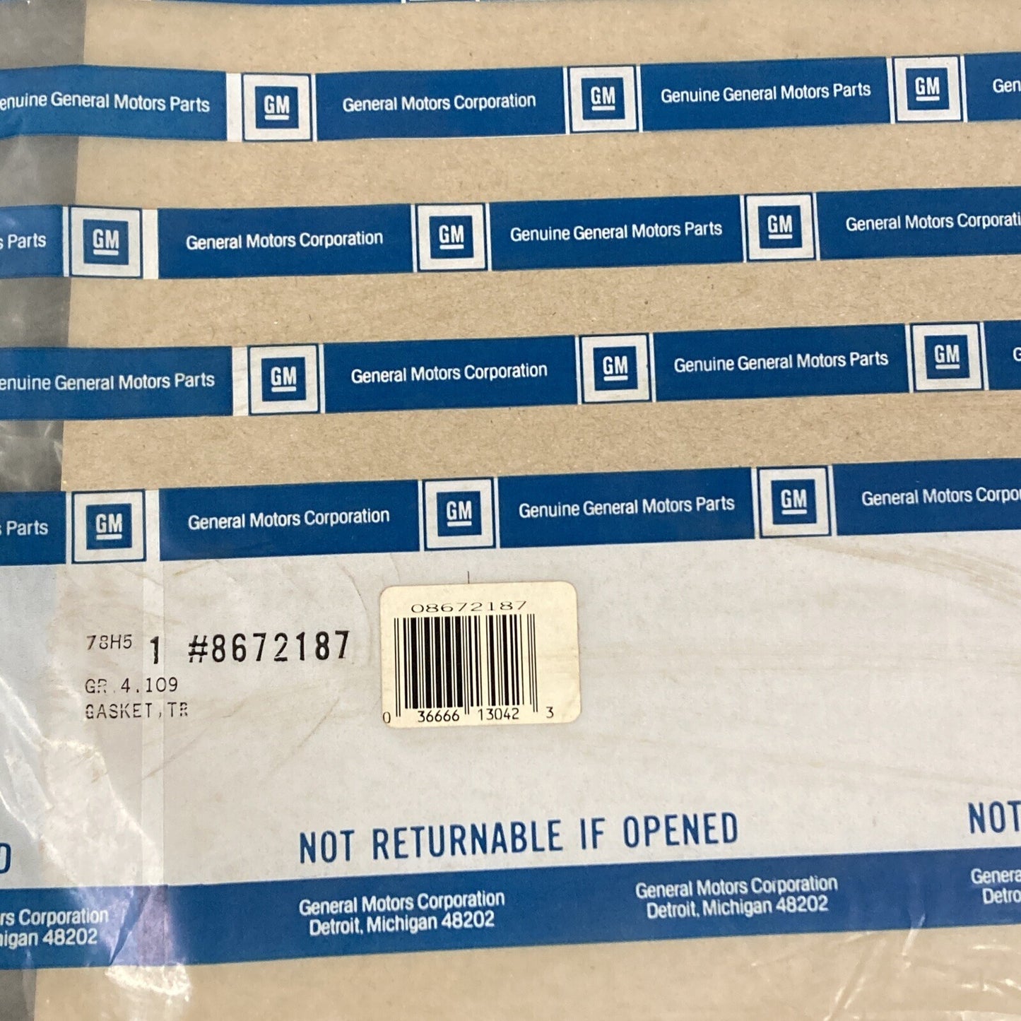NEW GENUINE GM 08672187 TRANSMISSION COVER GASKET GR 4.109
