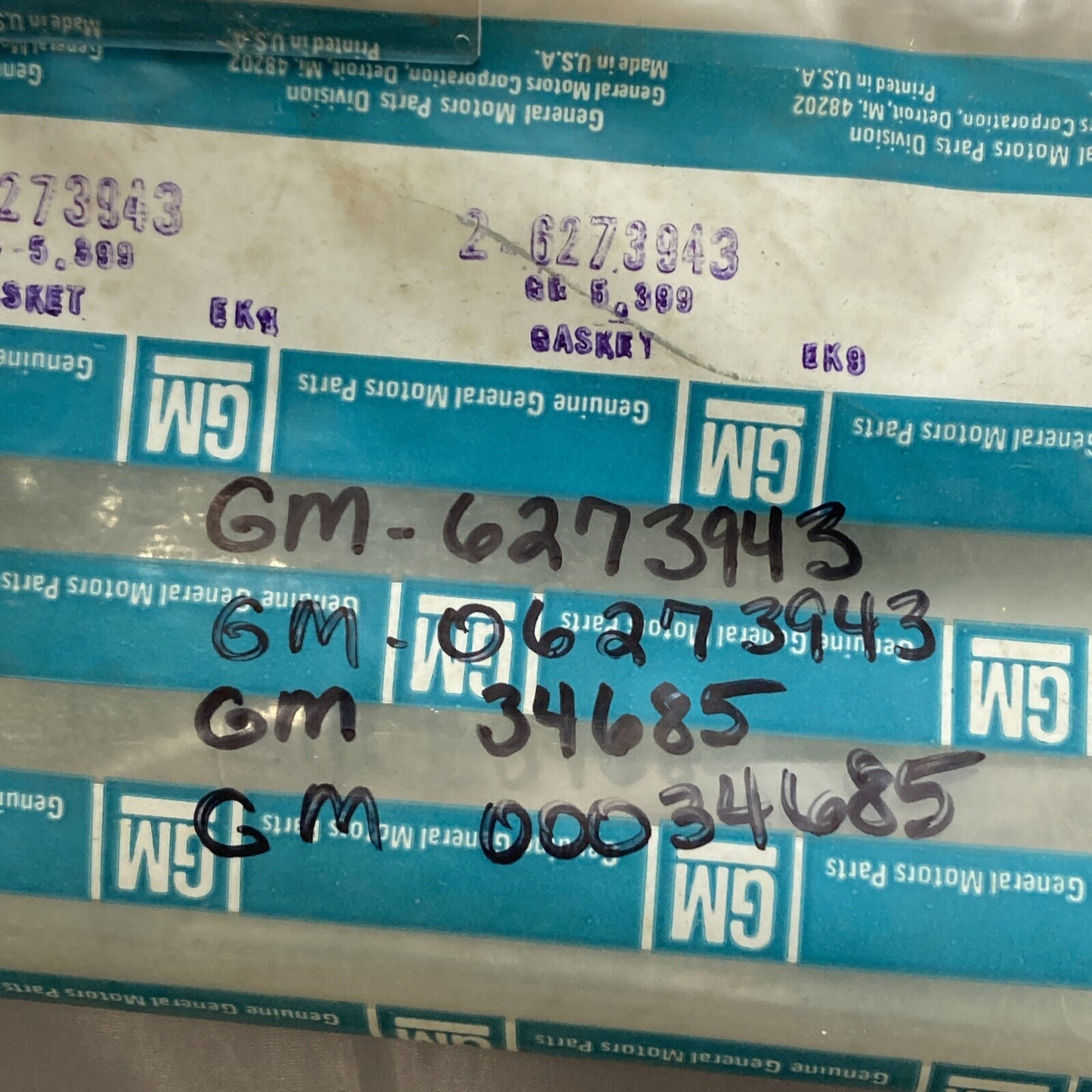 QTY 2 NEW GENUINE GM 6273943 GASKET, REAR AXLE HOUSING COVER GR 5.399