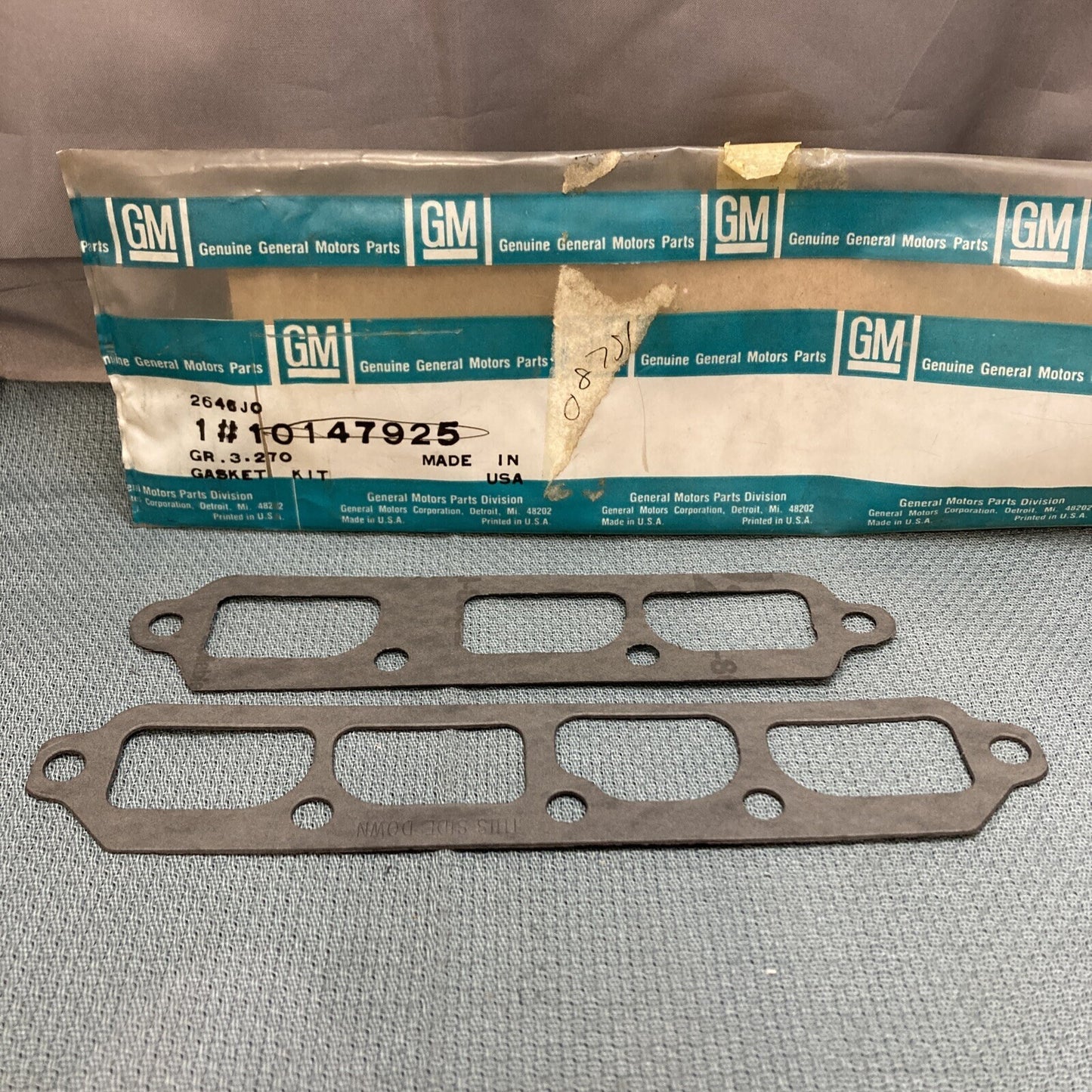 NEW GENUINE GM 10147925 GASKET KIT, INTAKE MANIFOLD PLENUM 1985-86 GR 3.270