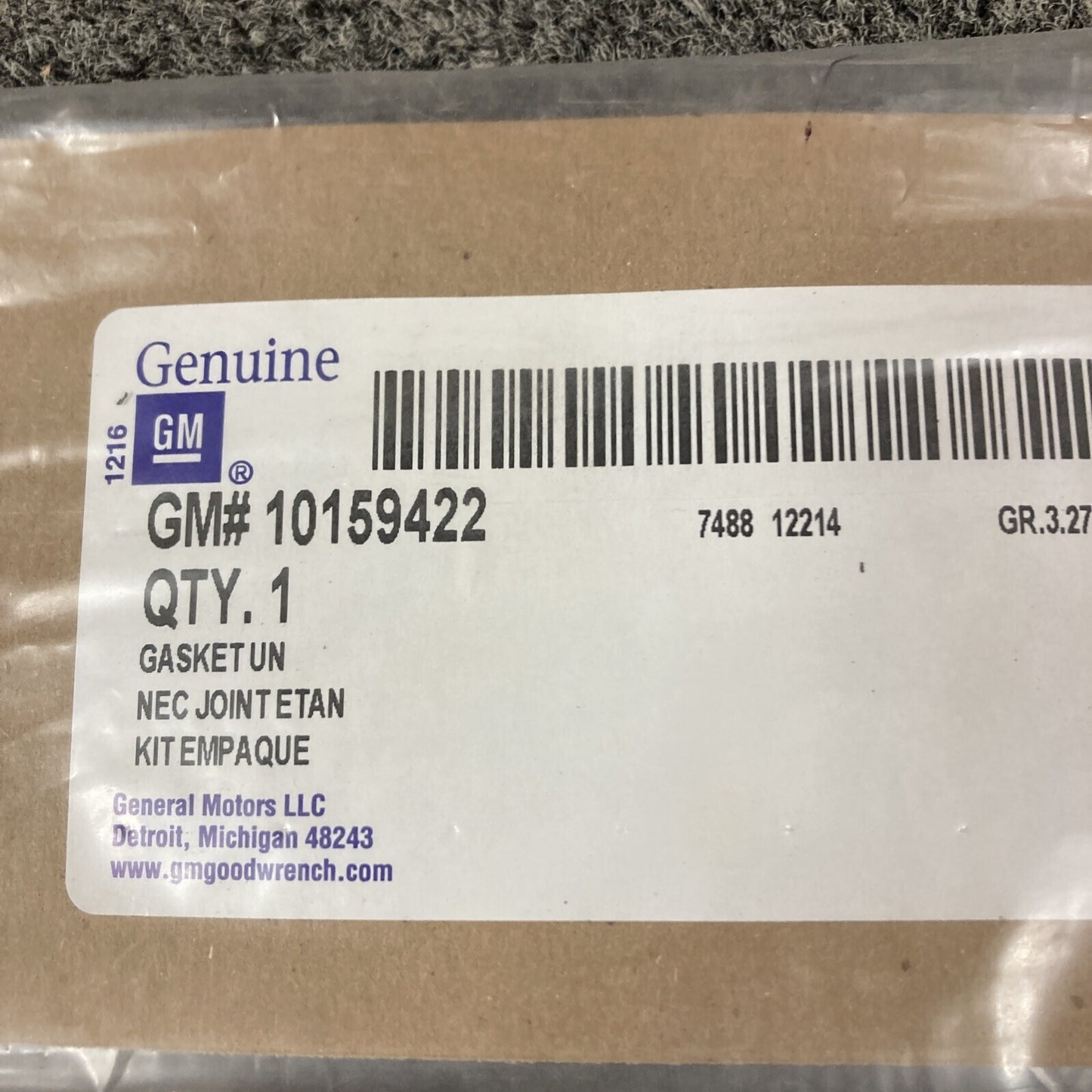 NEW GENUINE GM 10159422 GASKET KIT, INTAKE MANIFOLD SIDE 1985-1992 GR 3.270
