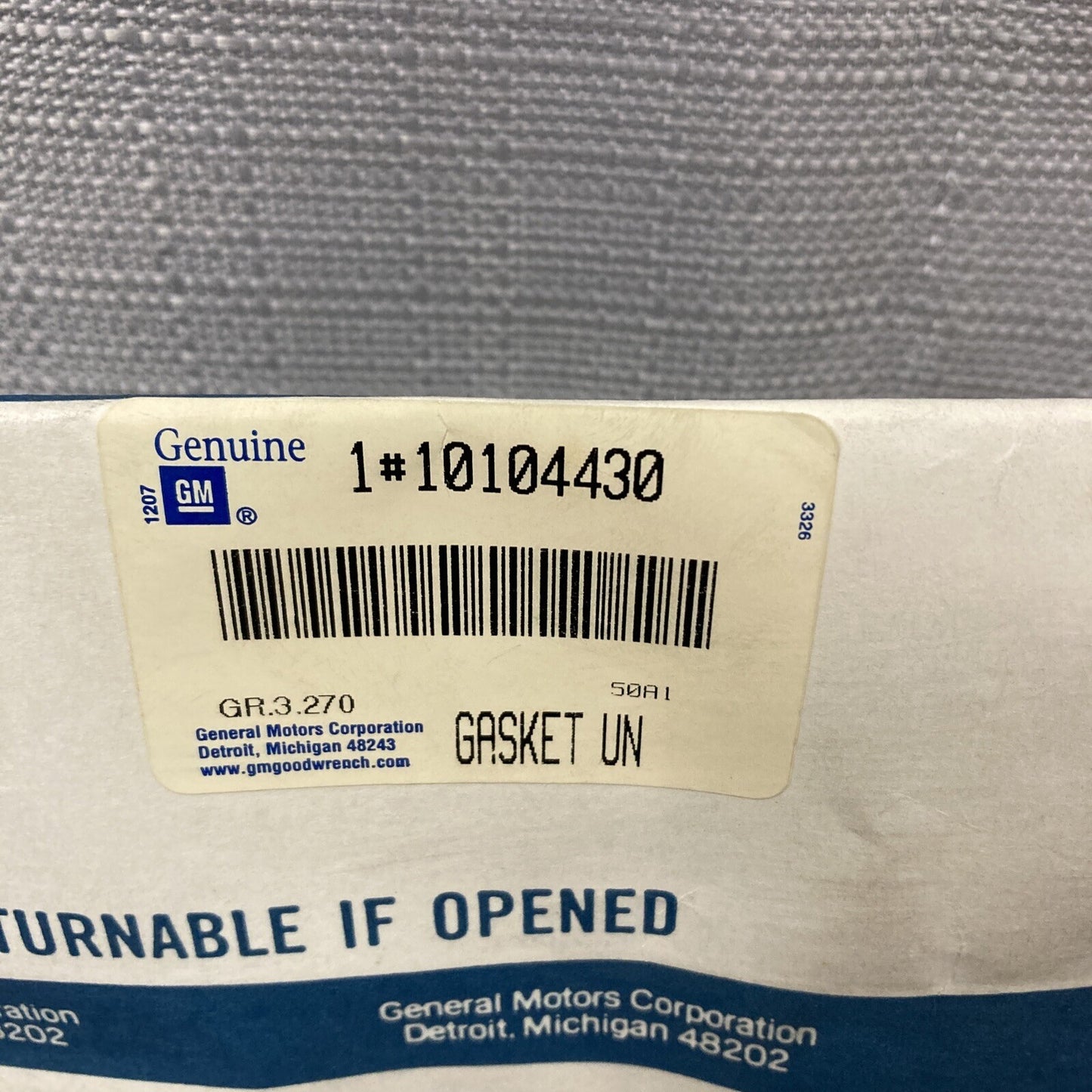 NEW GENUINE GM 10104430 GASKET UNIT, INLET MANIFOLD PLENUM (FREE OF ASBESTOS)