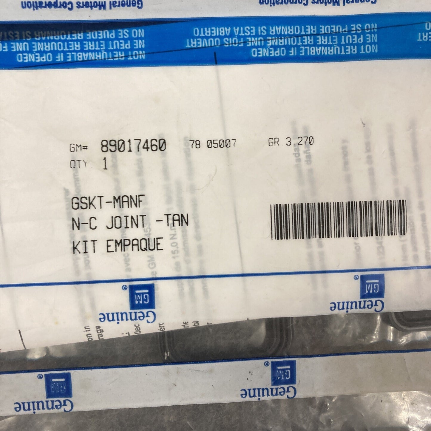 NEW GENUINE GM 89017460 GASKET KIT 1996-2005 GR 3.270