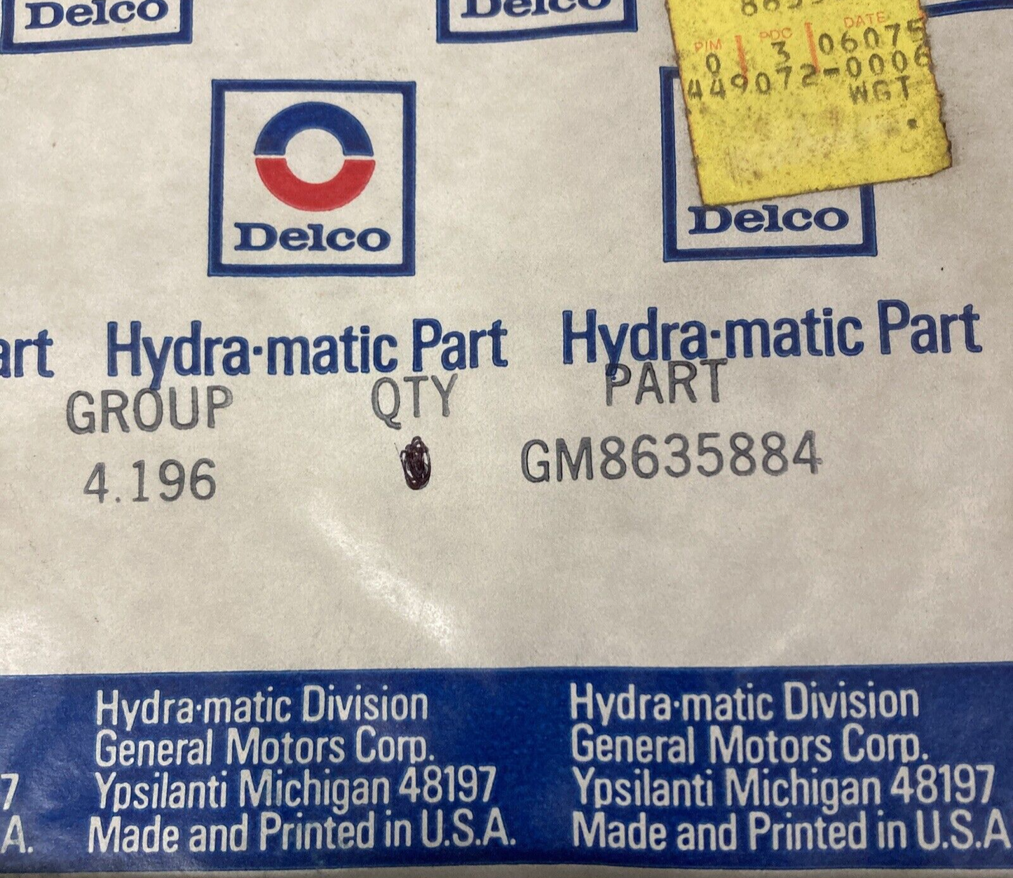 NEW GENUINE ACDELCO/GM 8635884 GASKET, TRANSMISSION OIL PAN GR 4.196