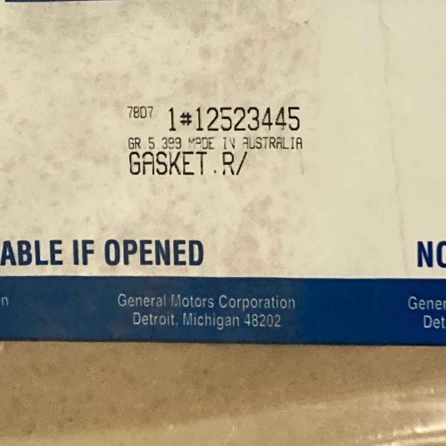 NEW GENUINE GM 12523445 GASKET, DIFFERENTIAL CARRIER COVER GR 5.399