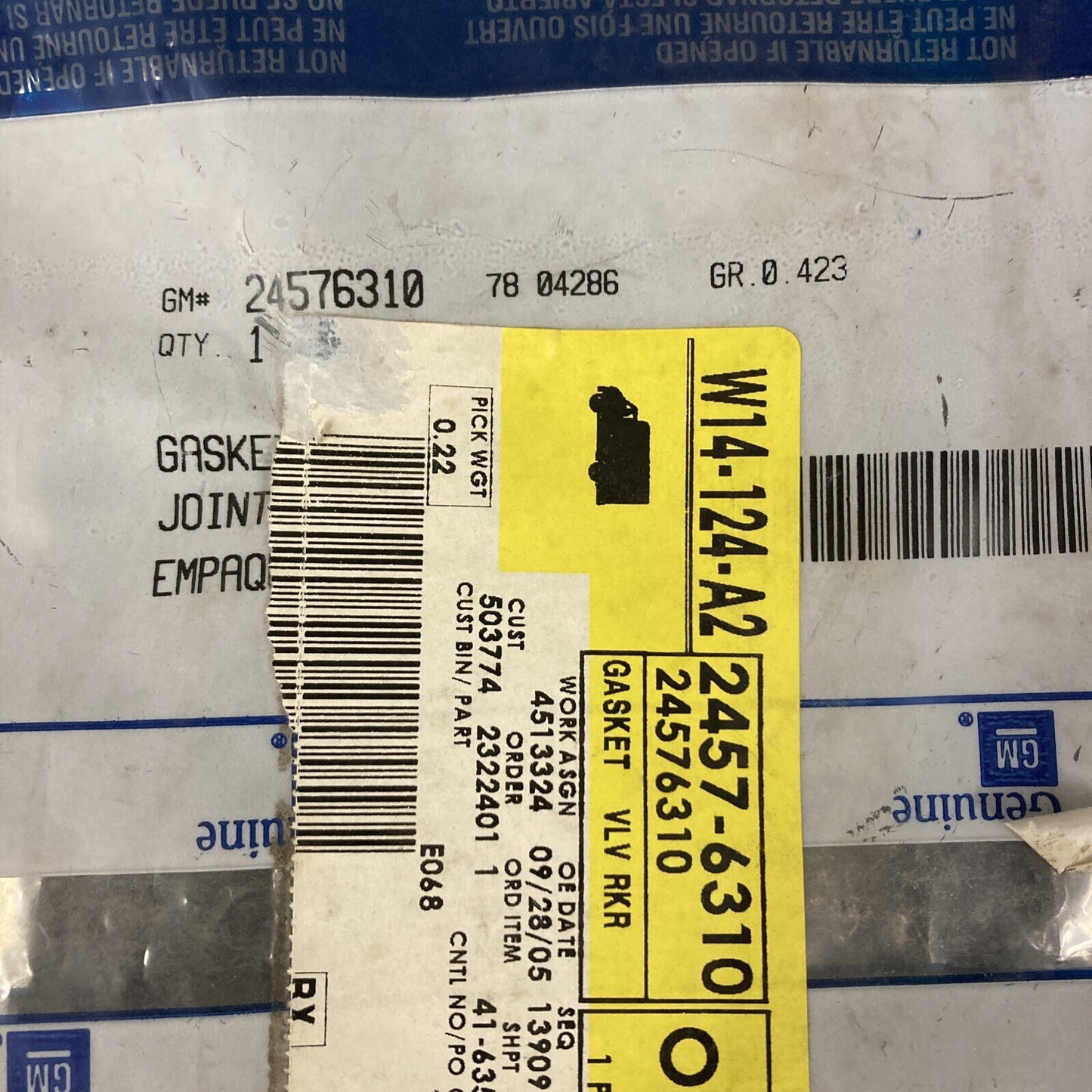 NEW GENUINE GM 24576310 GASKET, VALVE ROCKER ARMATURE COVER 1992-2003 GR 0.423
