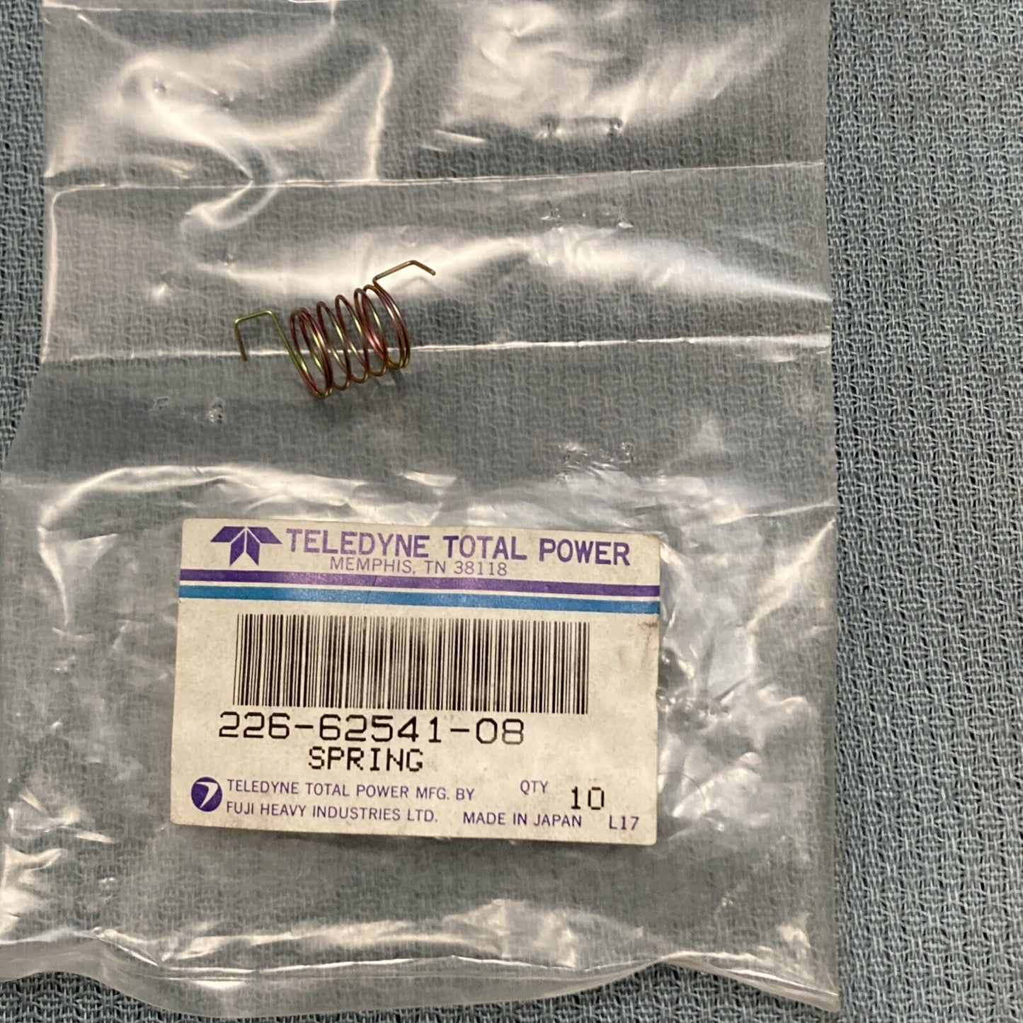 NEW TELEDYNE TOTAL POWER 226-62541-08 SPRING
