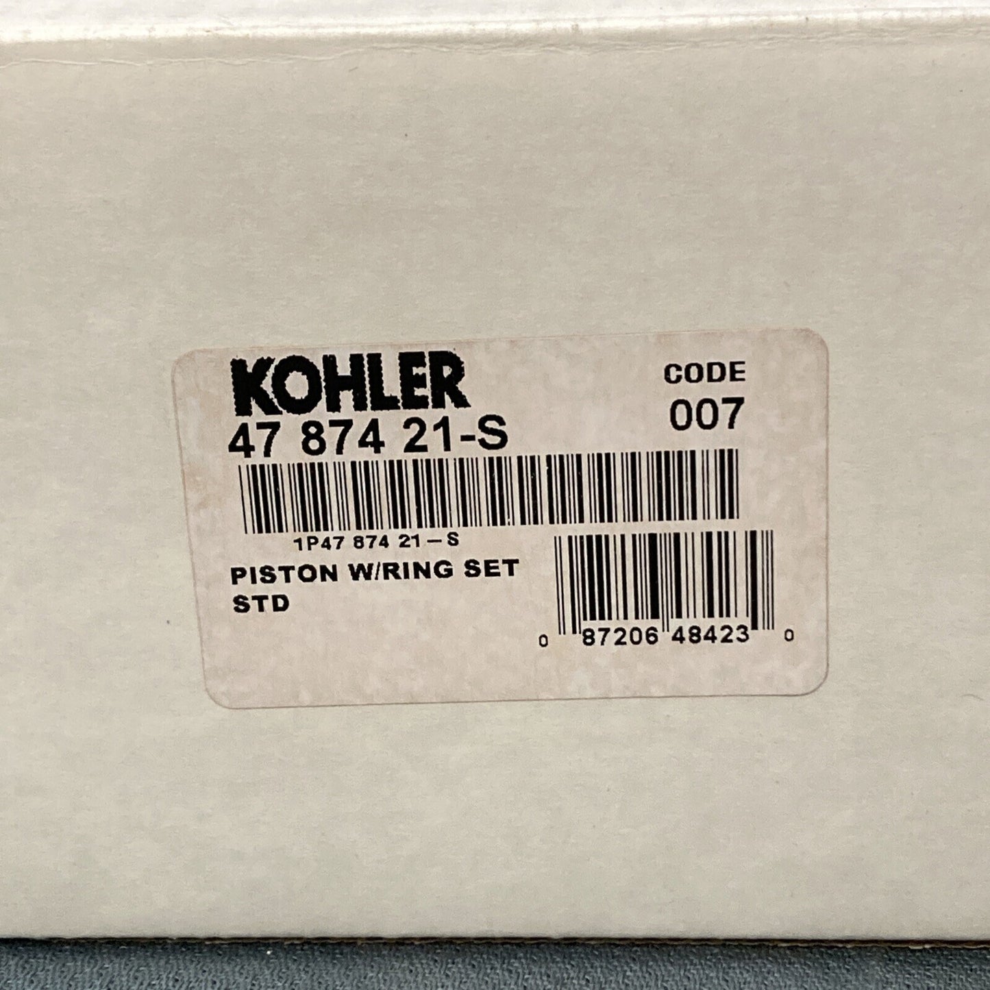 NEW GENUINE KOHLER 47 874 21-S KIT, PISTON ASSEMBLY W/RING SET STD