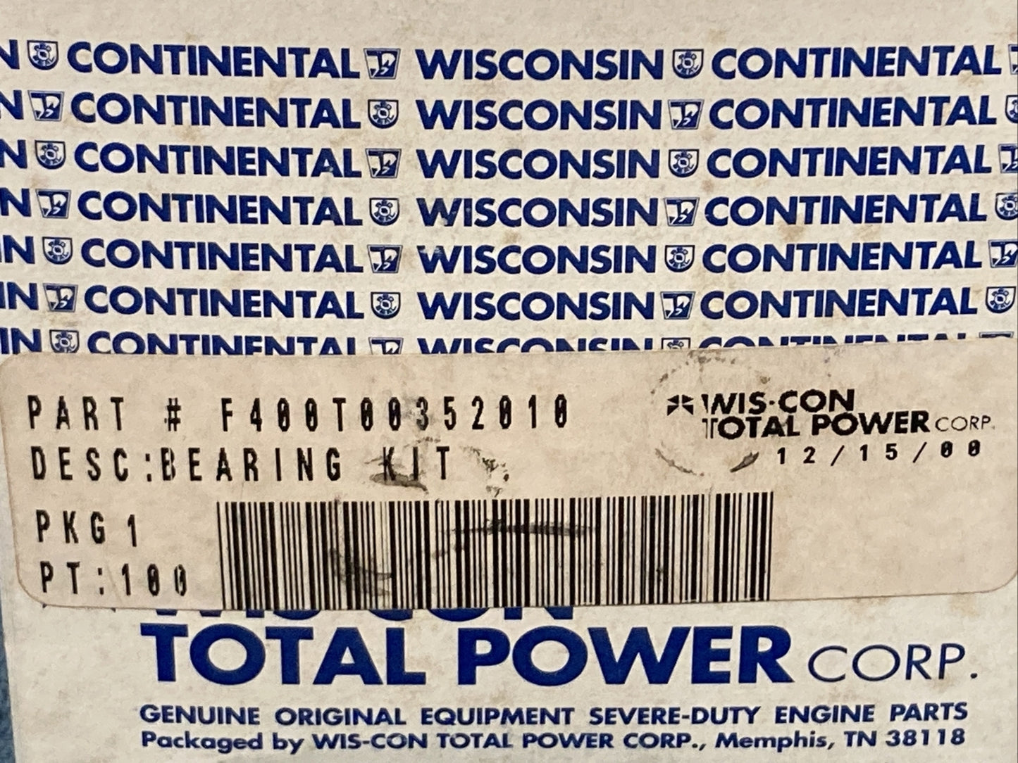 NEW WIS-CON TOTAL POWER F400T00352010 BEARING KIT