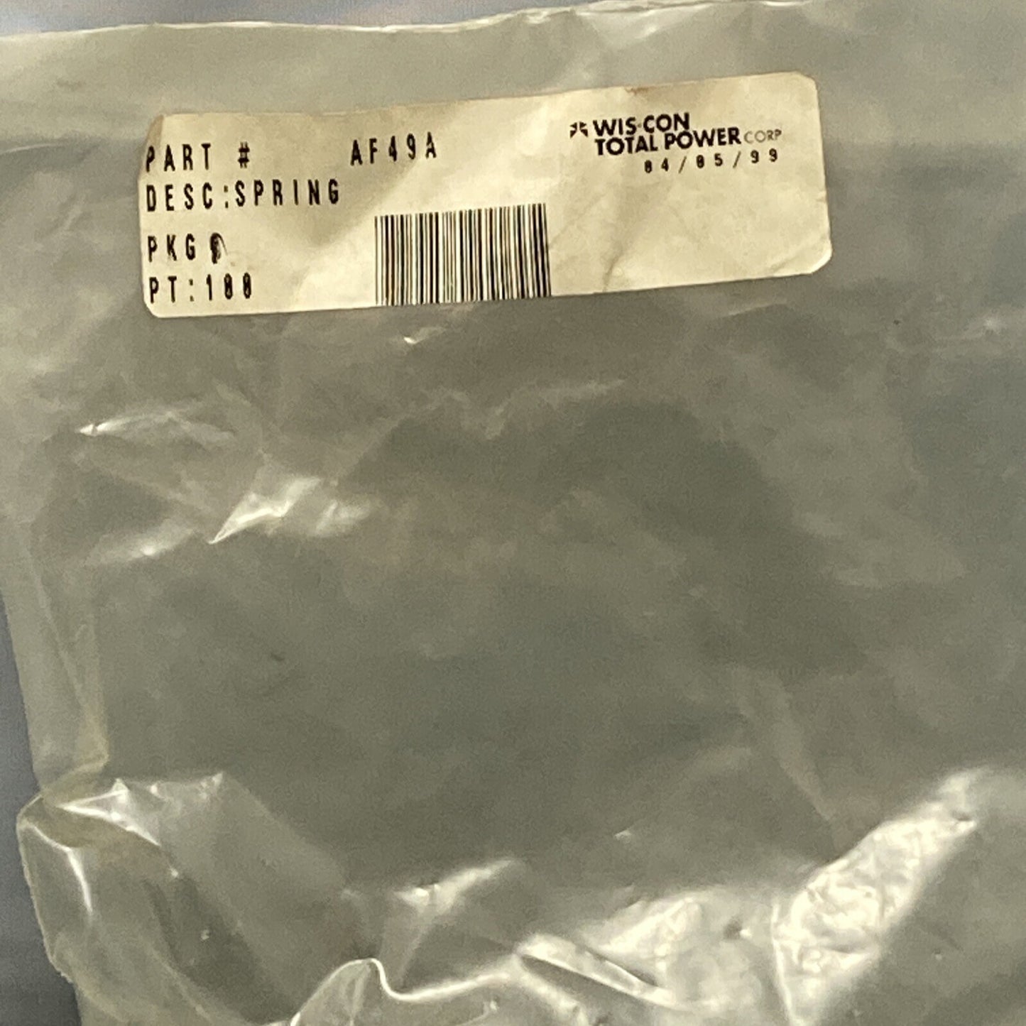 NEW GENUINE WIS-CON TOTAL POWER AF49A VALVE SPRING