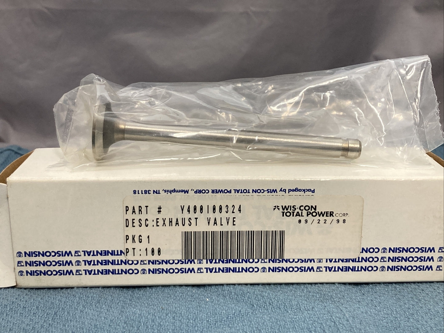 NEW WIS-CON TOTAL POWER Y400I00324 VALVE EXHAUST, GROOVE STEM