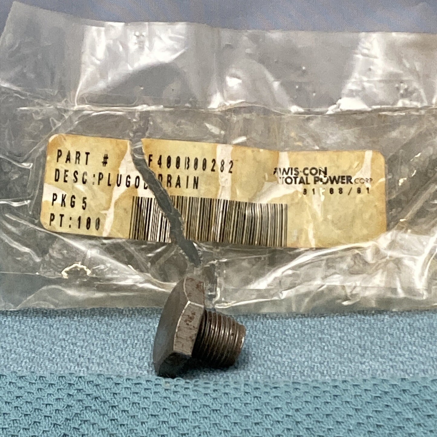 NEW GENUINE WIS-CON TOTAL POWER F400B00282 PLUG, DRAIN