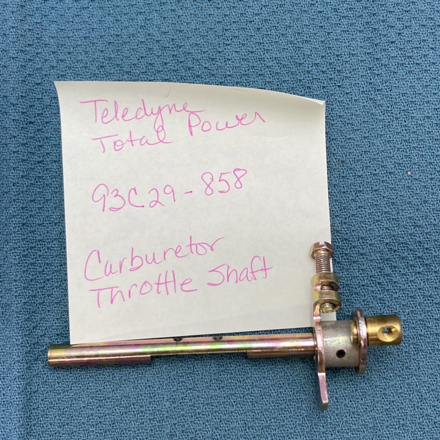 NEW REPLACES TELEDYNE TOTAL POWER 93-C29- 858 CARBURETOR THROTTLE SHAFT