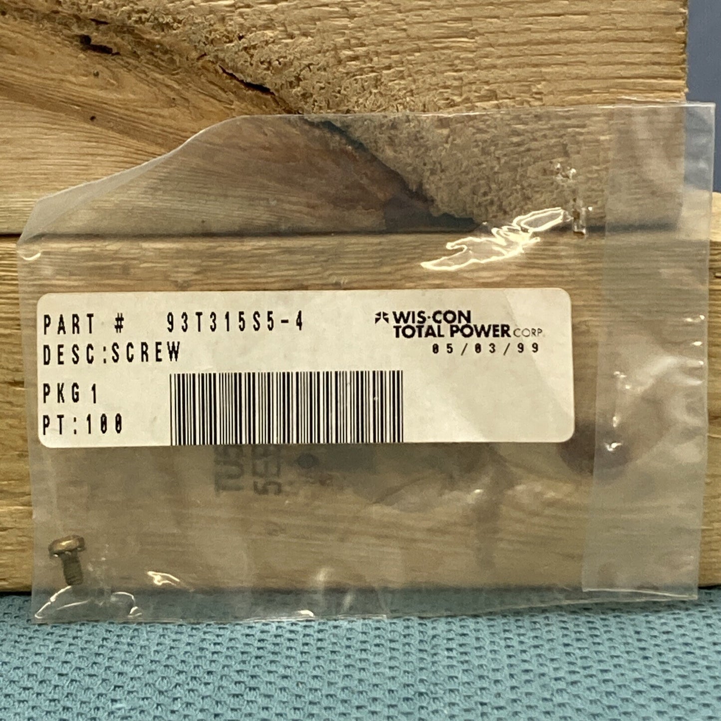 NEW GENUINE WIS-CON TOTAL POWER 93T315S5-4 SCREW