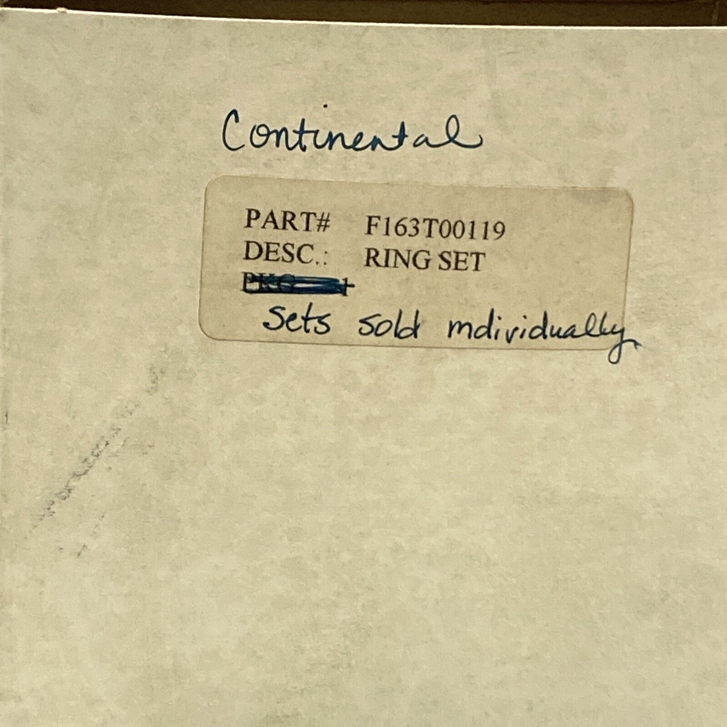NEW REPLACES CONTINENTAL F163T00119 PISTON RING SET