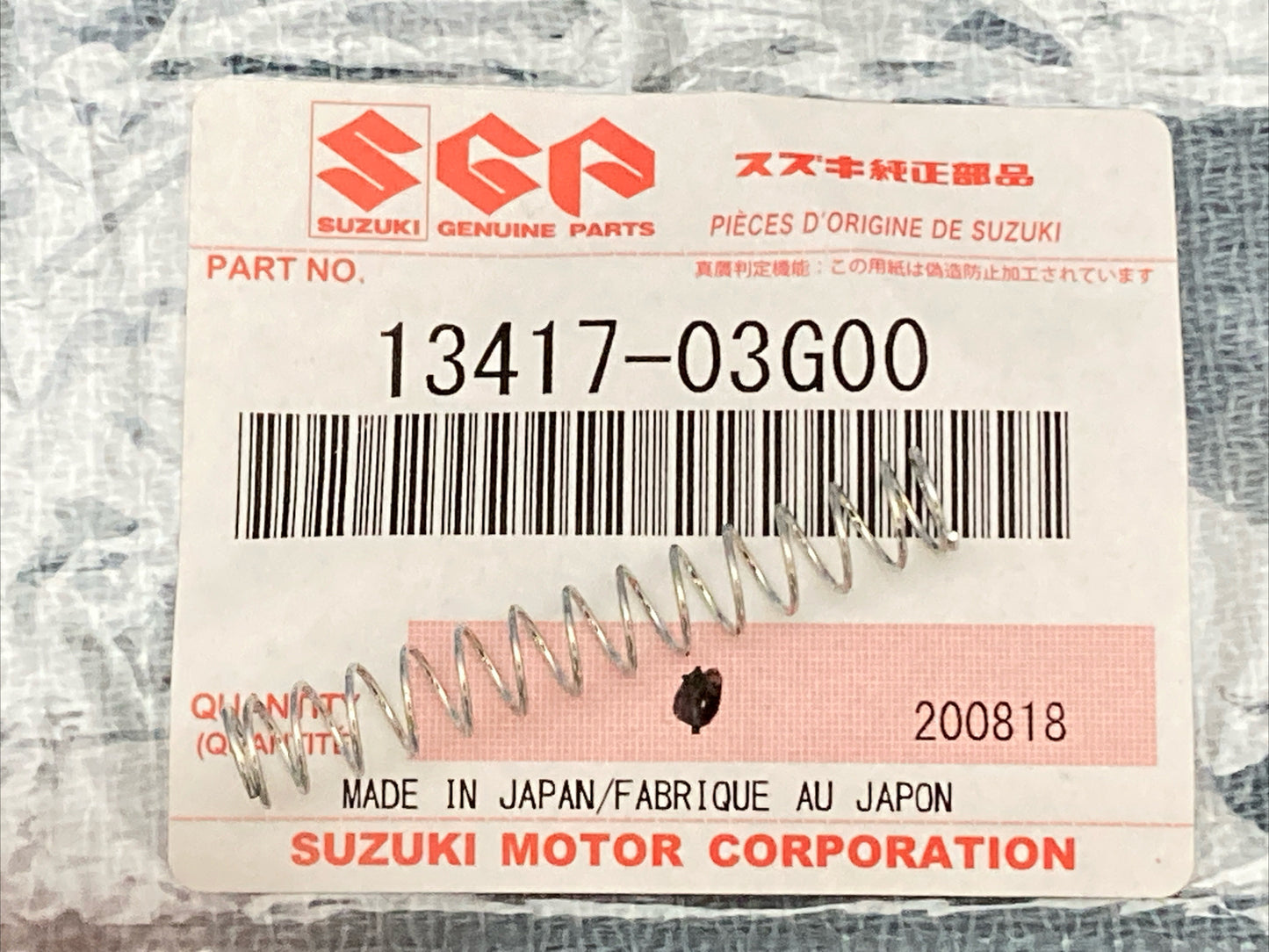 NEW GENIUNE SUZUKI 13417-03G00 CARBURETOR Spring