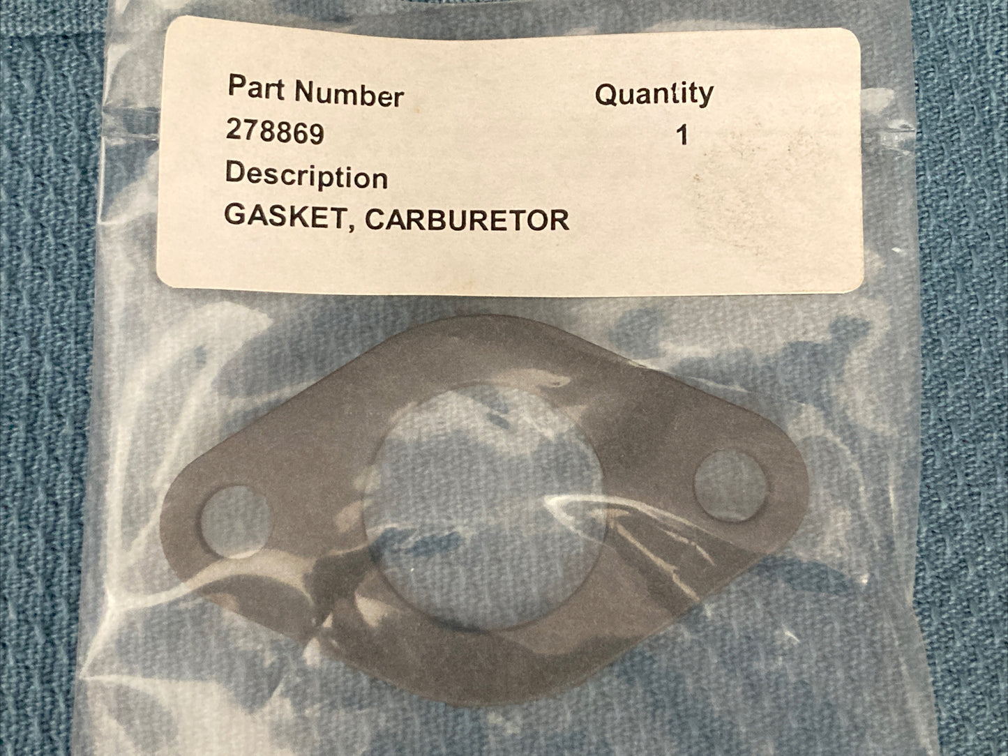 NEW REPLACES KOHLER 278869 VOID GASKET - CARBURETOR