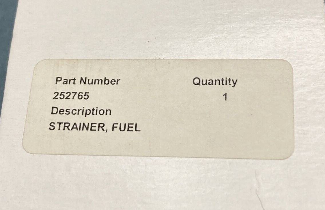 NEW GENUINE KOHLER 252765 STRAINER, FUEL