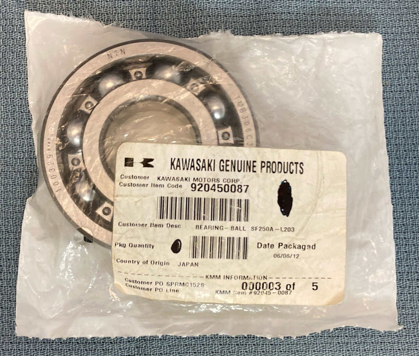 NEW GENUINE KAWASAKI 92045-0087 CRANKCASE Bearing - Ball, TMB306JRC3