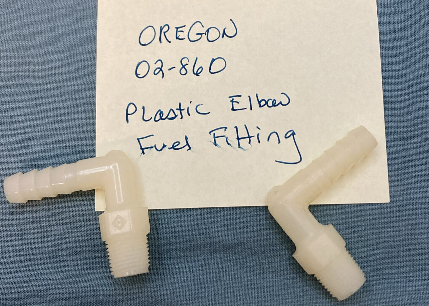 QTY 2 NEW REPLACES OREGON 02-860 PLASTIC ELBOW FUEL FITTING W/O SCREEN
