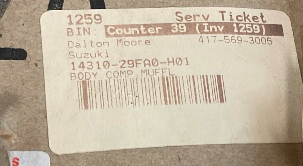NEW GENUINE SUZUKI 14310-29FA0-H01 Body, Muffler
