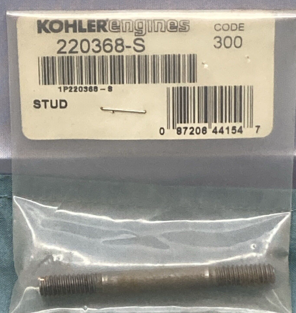 NEW GENUINE KOHLER 220368-S STUD, 1/4-20X2-9