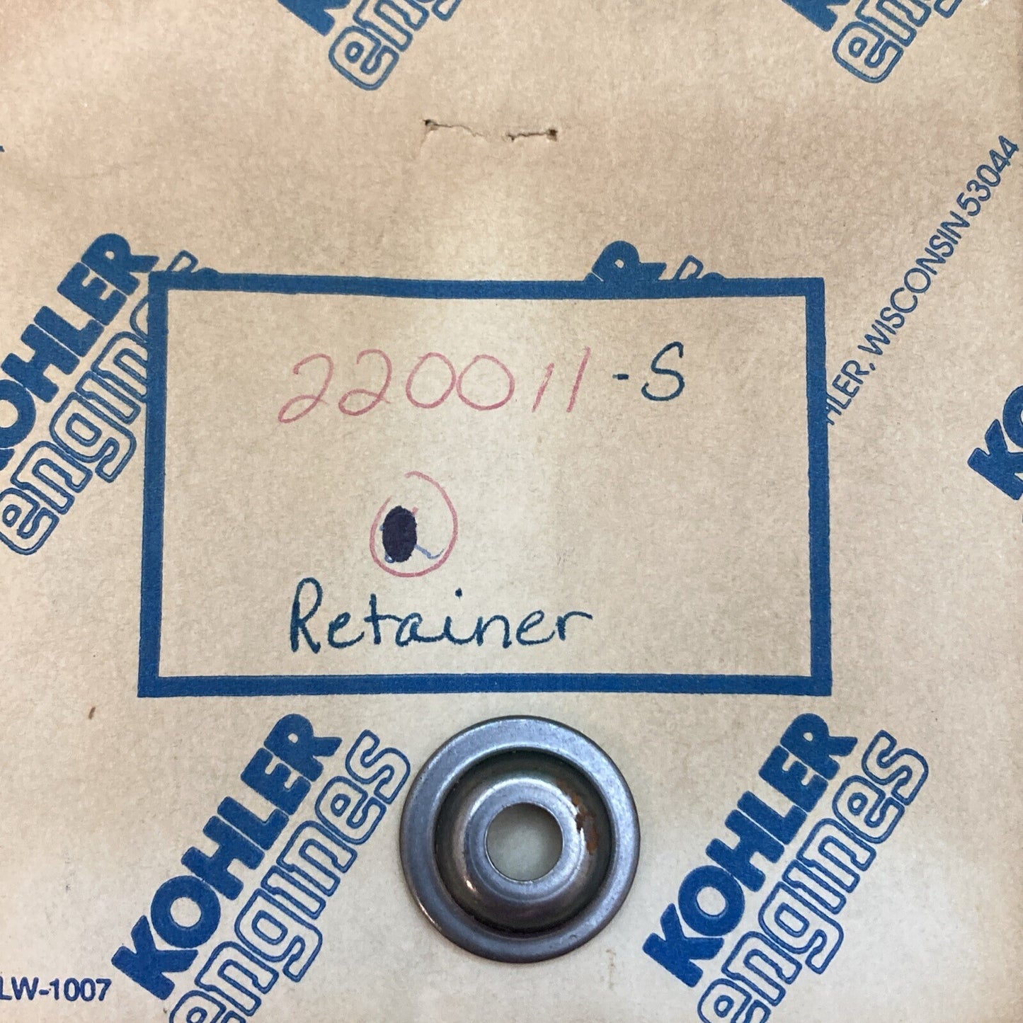 NEW GENUINE KOHLER 220011-S RETAINER