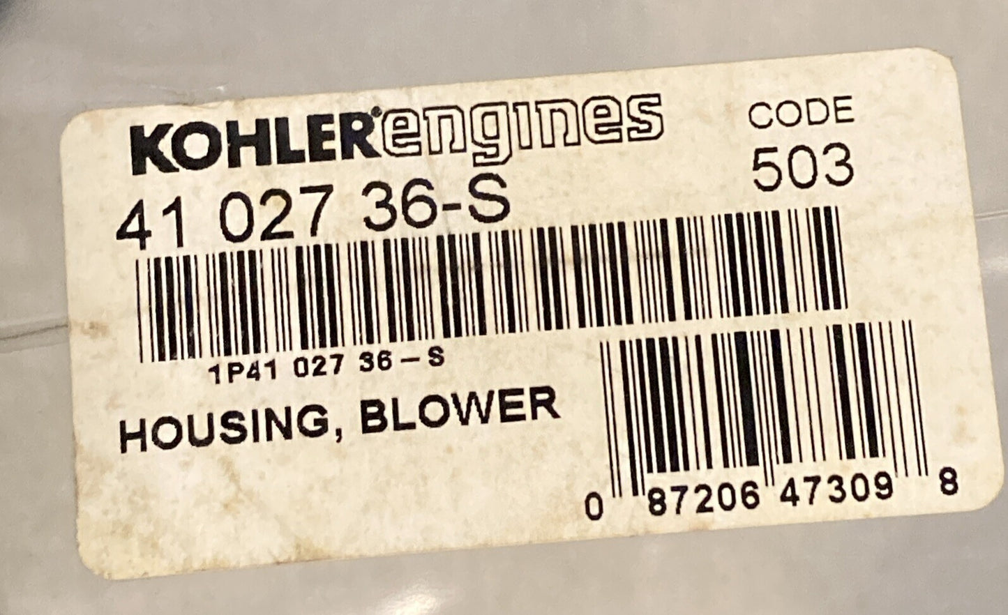 NEW GENUINE KOHLER 41 027 36-S BLOWER HOUSING