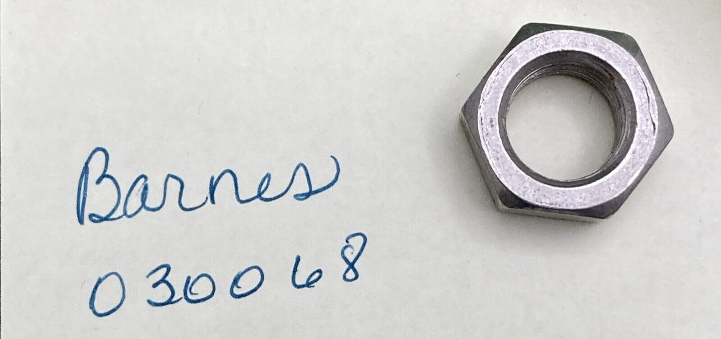 NEW REPLACES BARNES 030068 NUT, HEX, JAM, 1/2-20, SS