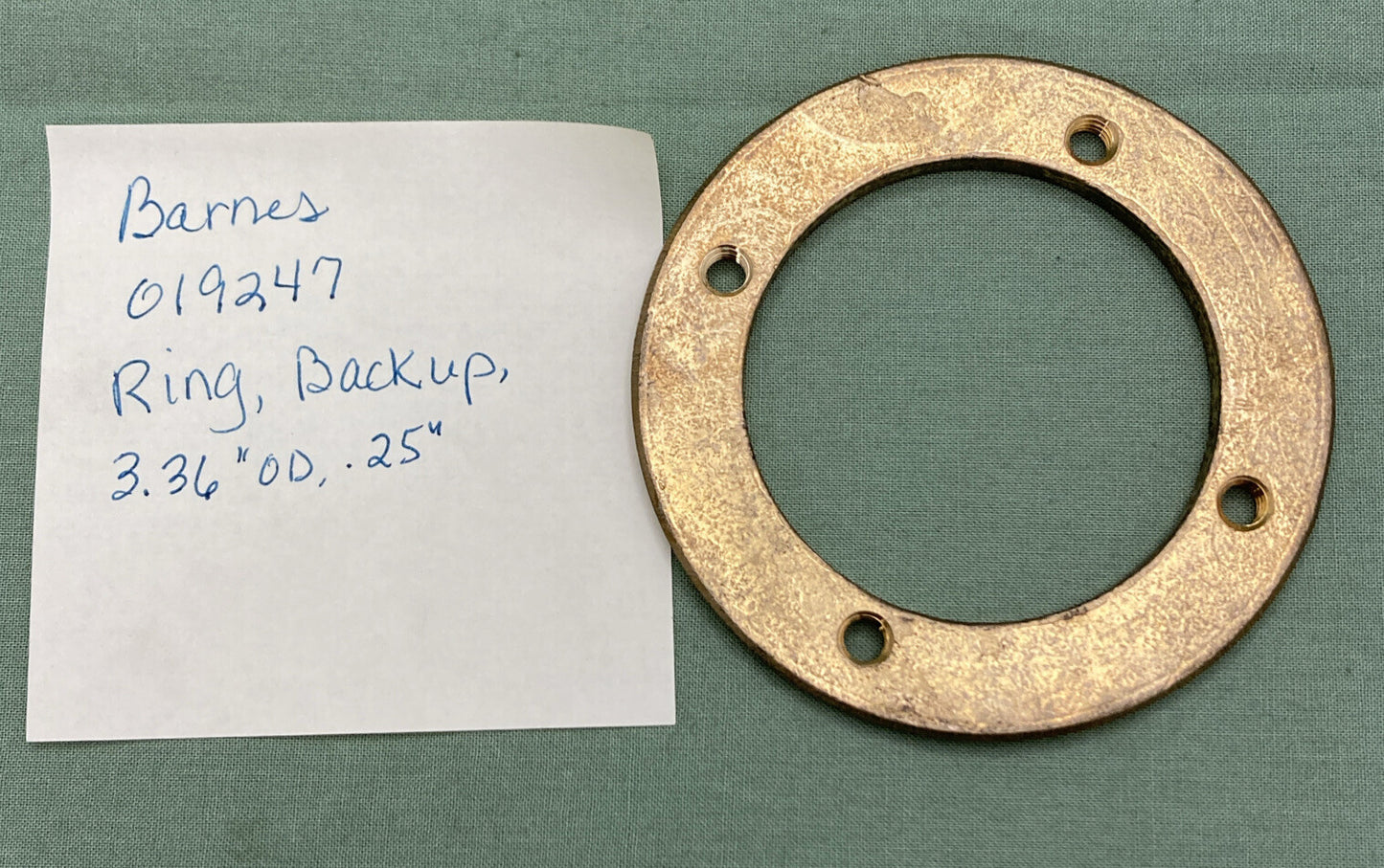 NEW REPLACES BARNES 019247 RING, BACKUP, 3.36"OD, .25"