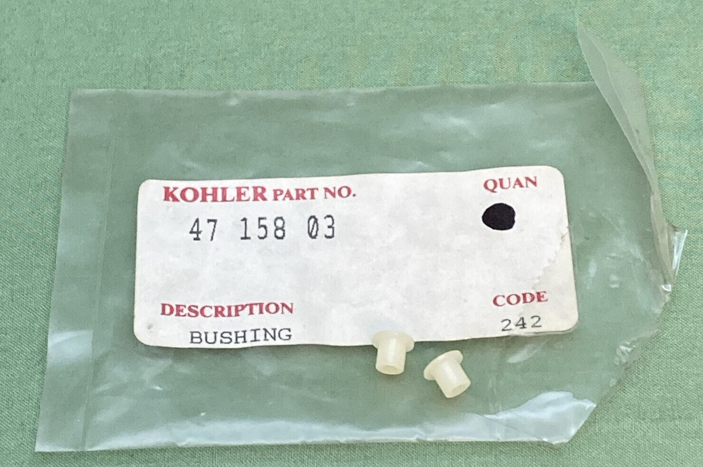 QTY 2 NEW GENUINE KOHLER 47 158 03 BUSHING, WHITE